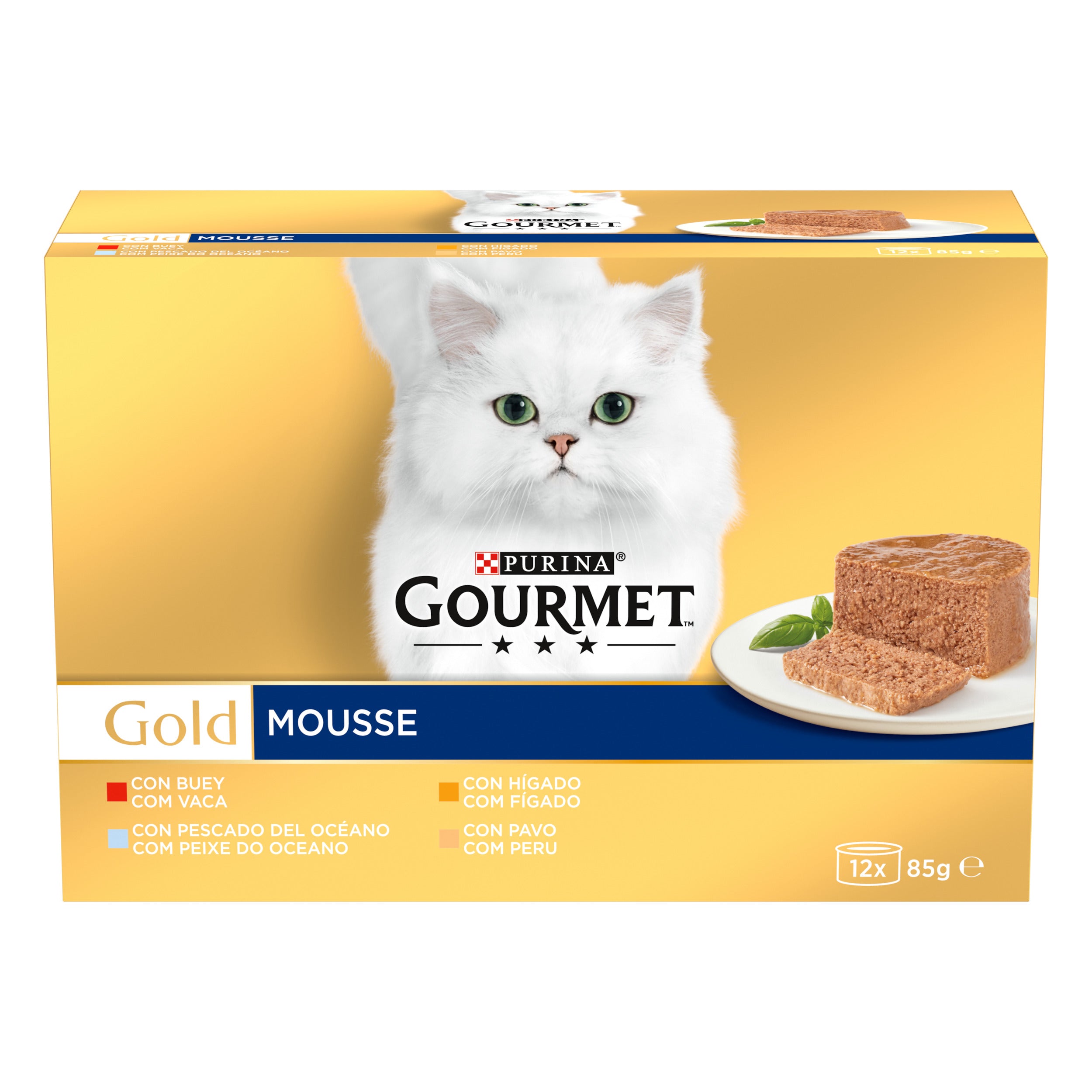GOURMET® Gold Pate Mix – Vită, Ton, Ficat, Curcan (12x85g)