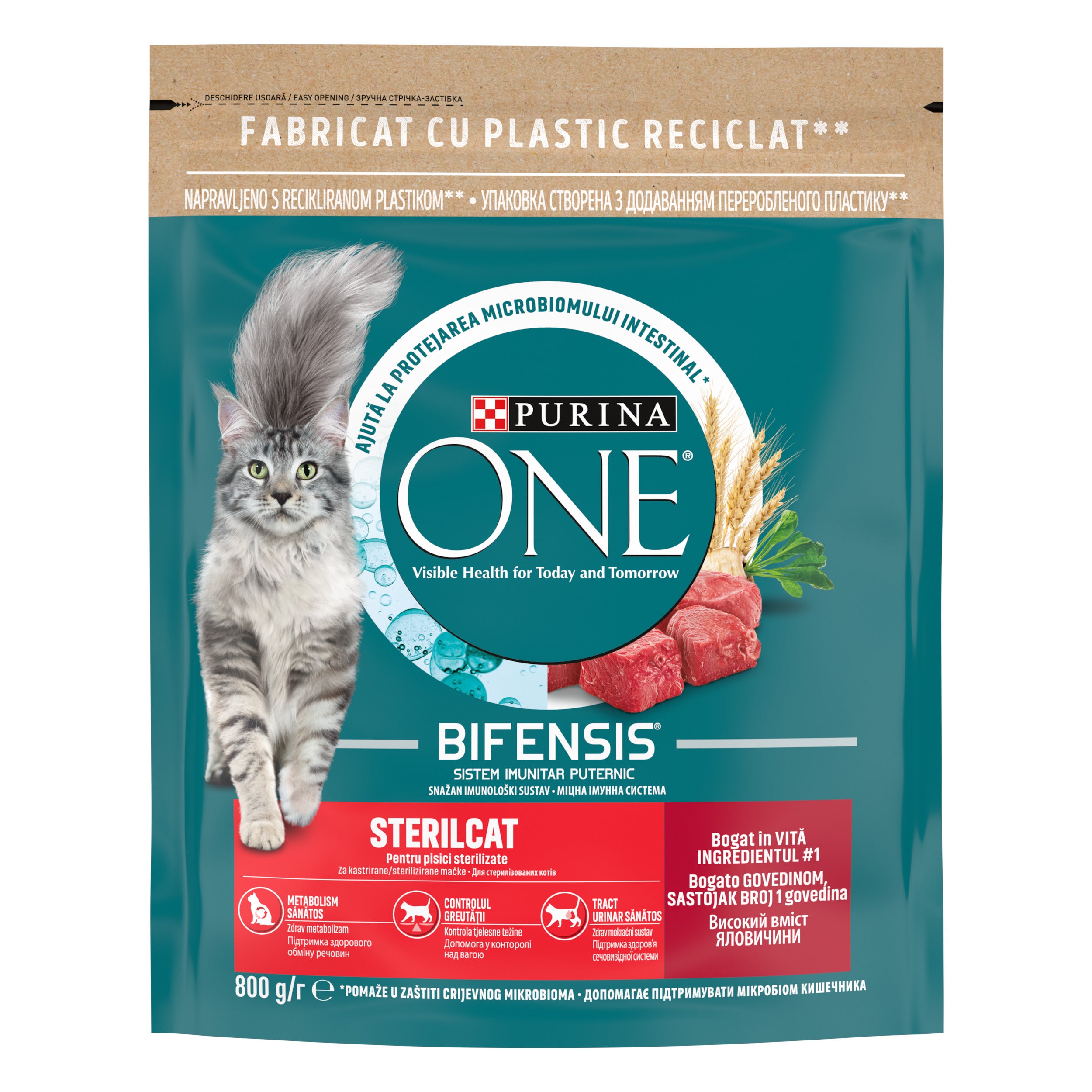 PURINA ONE® STERILCAT cu Vită și Grâu