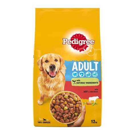 Pedigree Hrană Uscată Câini Adulți – Vită & Legume 12 kg