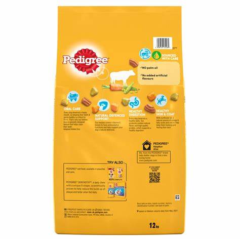 Pedigree Hrană Uscată Câini Adulți – Vită & Legume 12 kg