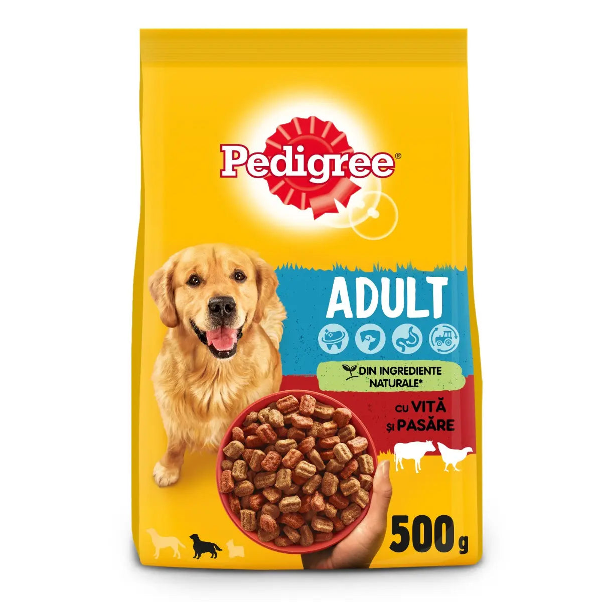 Pedigree Hrană Uscată cu Vită & Pasăre 500g