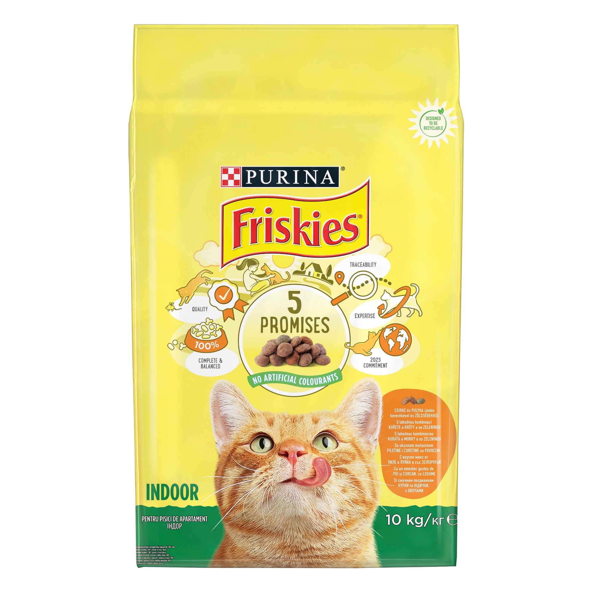 Friskies Indoor cu Pui și Legume – Hrană uscată pentru pisici de interior