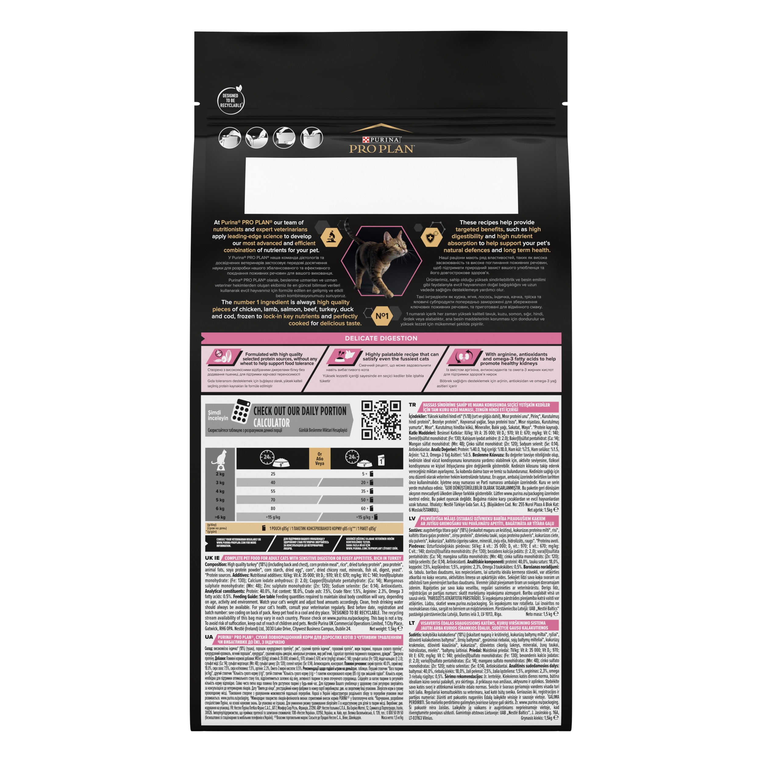 PRO PLAN Delicate Digestion cu Curcan