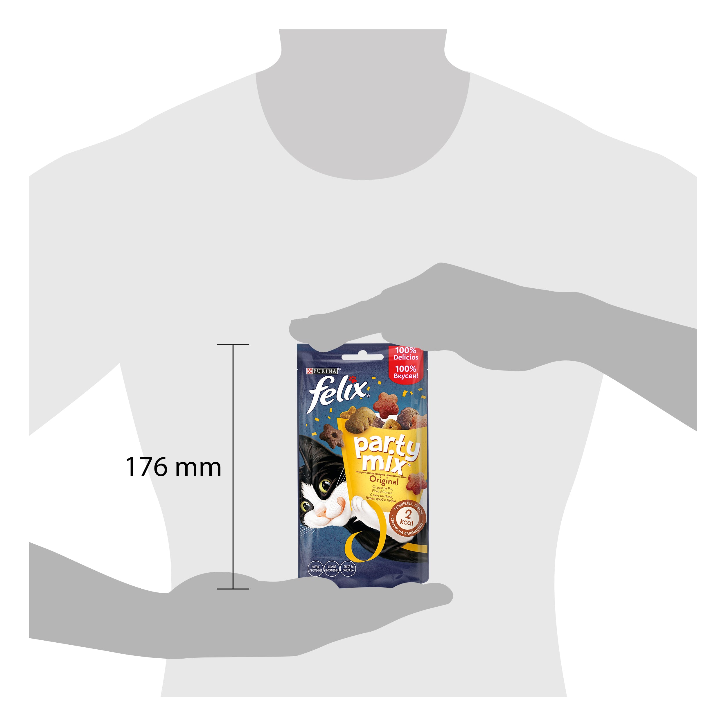 Felix Party Mix Original – Recompense pentru pisici cu Pui, Ficat și Curcan (60g)
