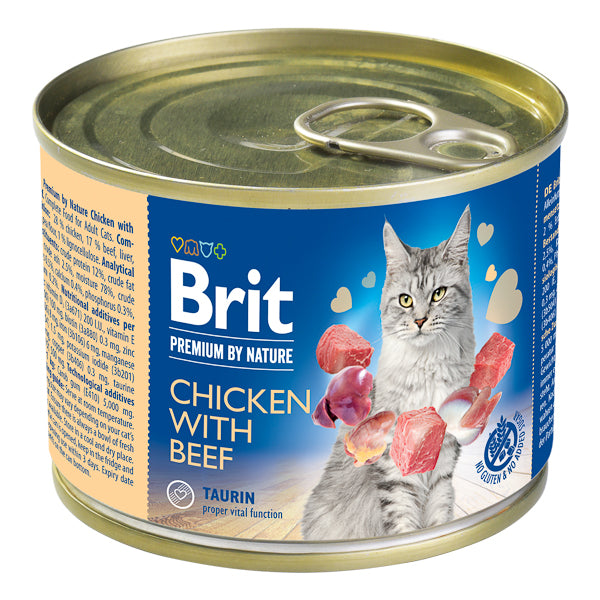 Brit Premium By Nature Cat Chicken with Beef 200 g