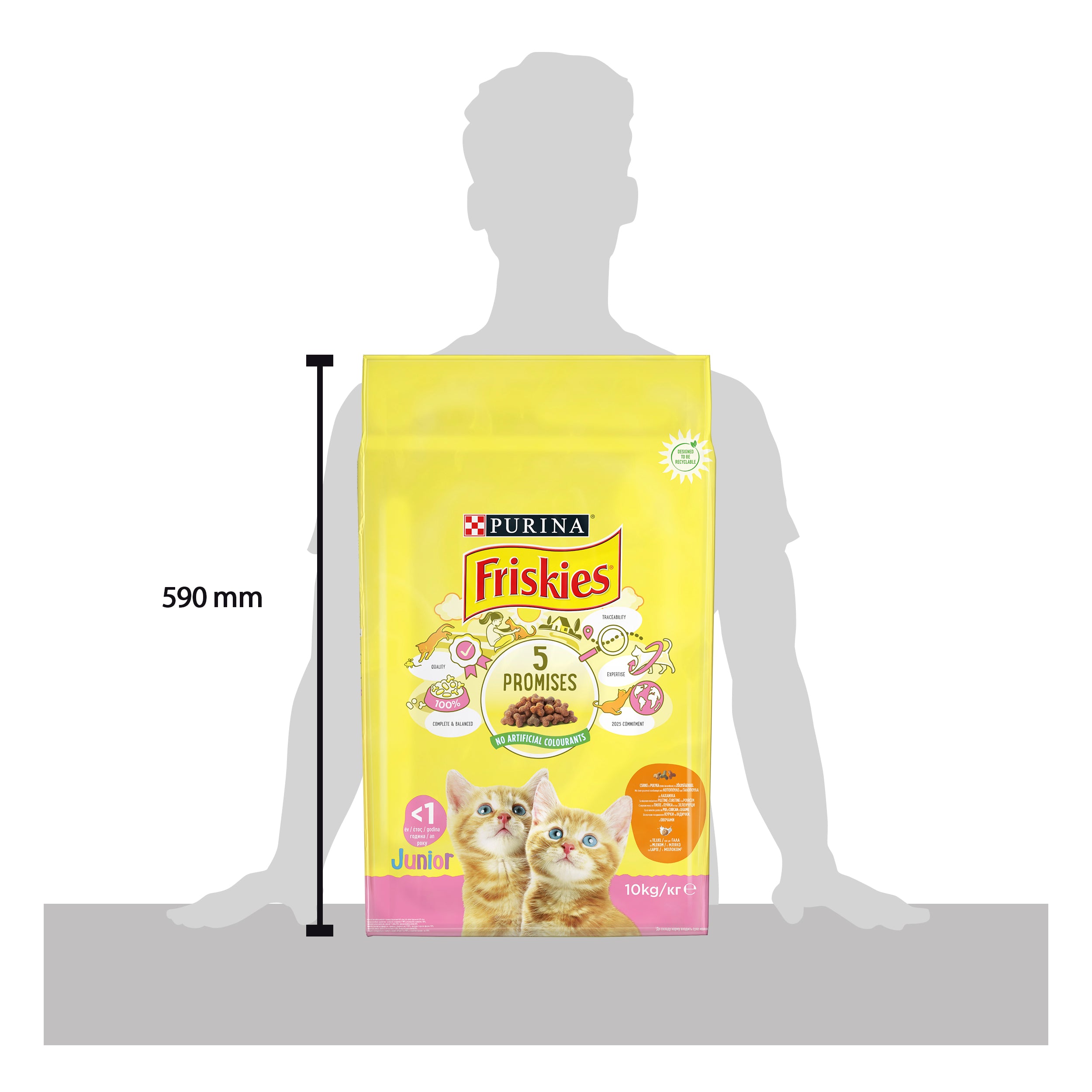 Friskies Junior cu Pui, Curcan, Legume și Lapte – Hrană uscată pentru pui de pisică