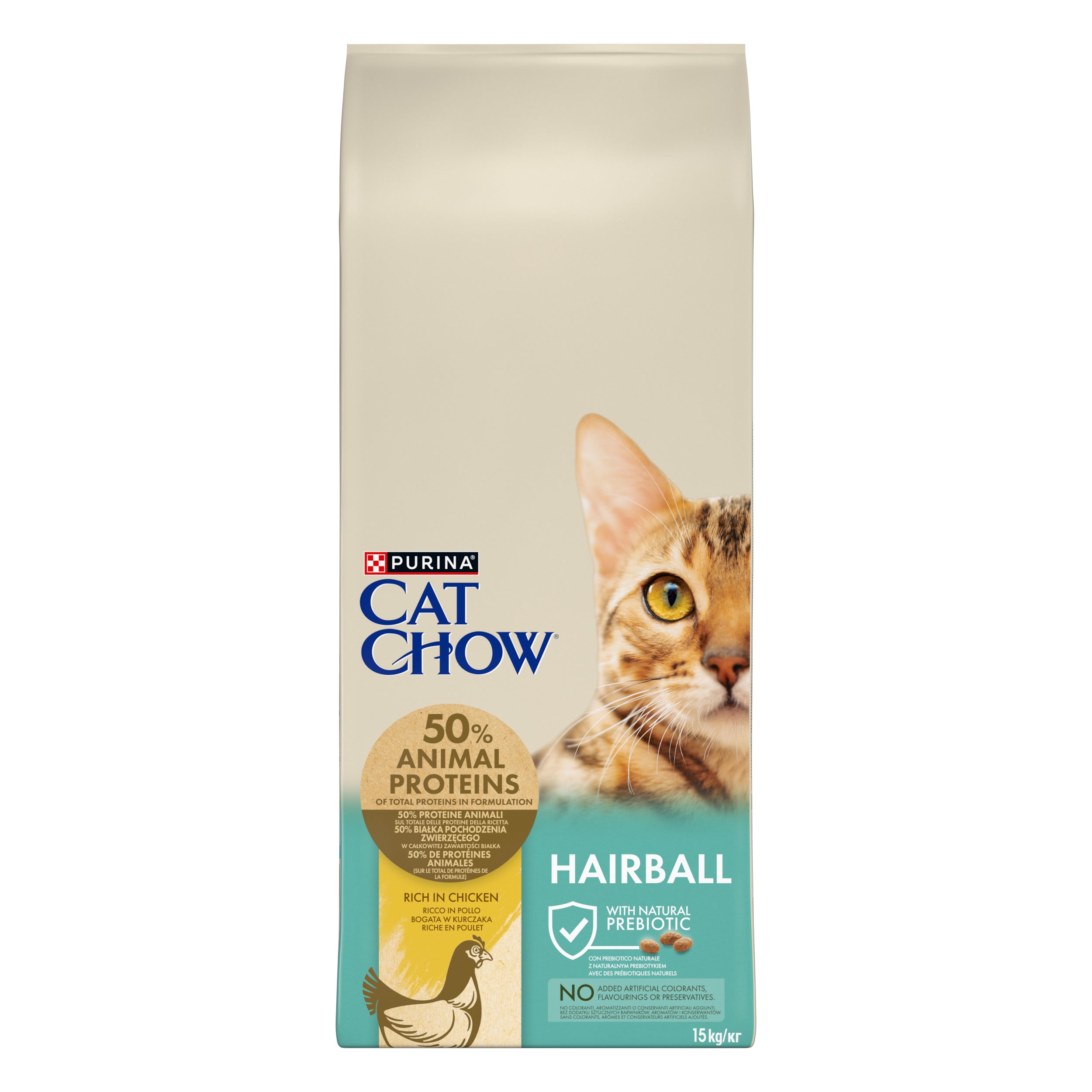 Purina Cat Chow Hairball Control cu Pui