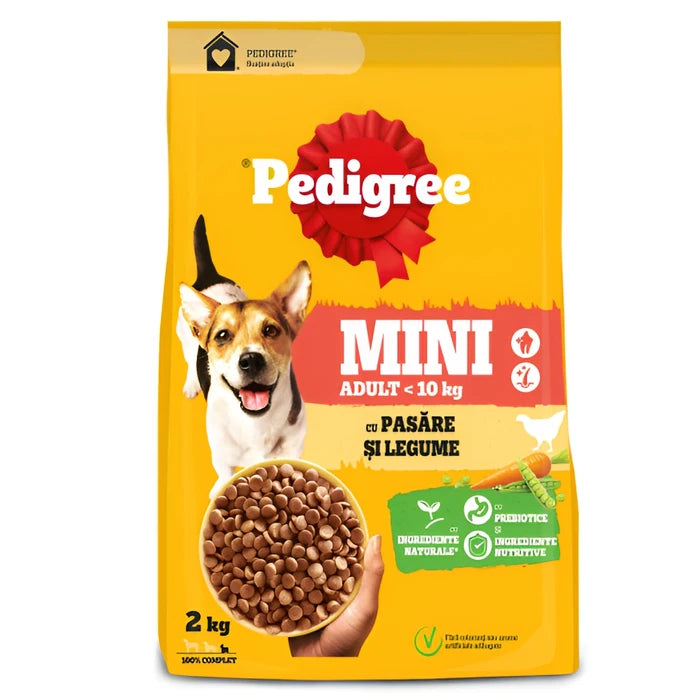 Pedigree Hrană Uscată pentru Câini Adulți de Talie Mică cu Pasăre și Legume, 2 kg