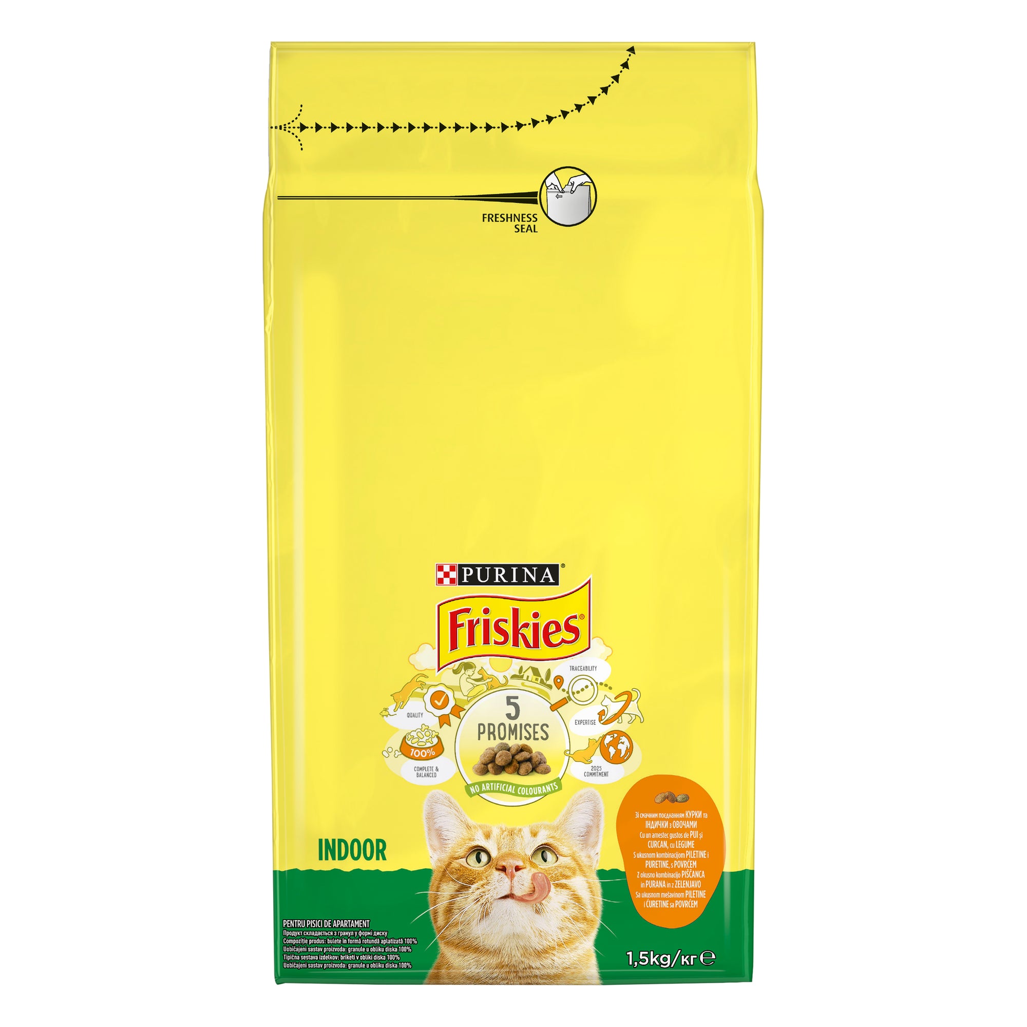 Friskies Indoor cu Pui și Legume – Hrană uscată pentru pisici de interior