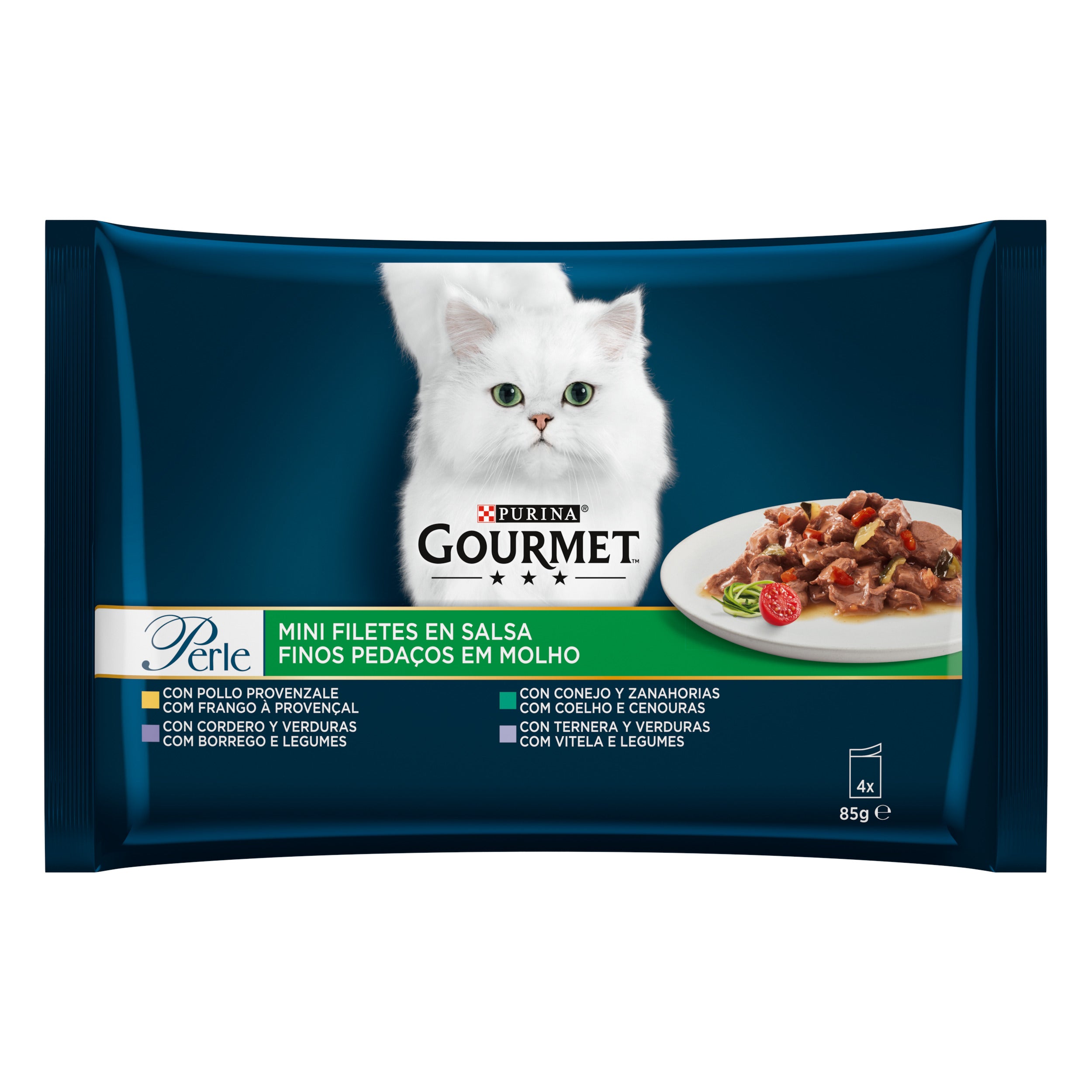 Gourmet Perle – Mini Fileuri cu Carne & Legume (4x85g)