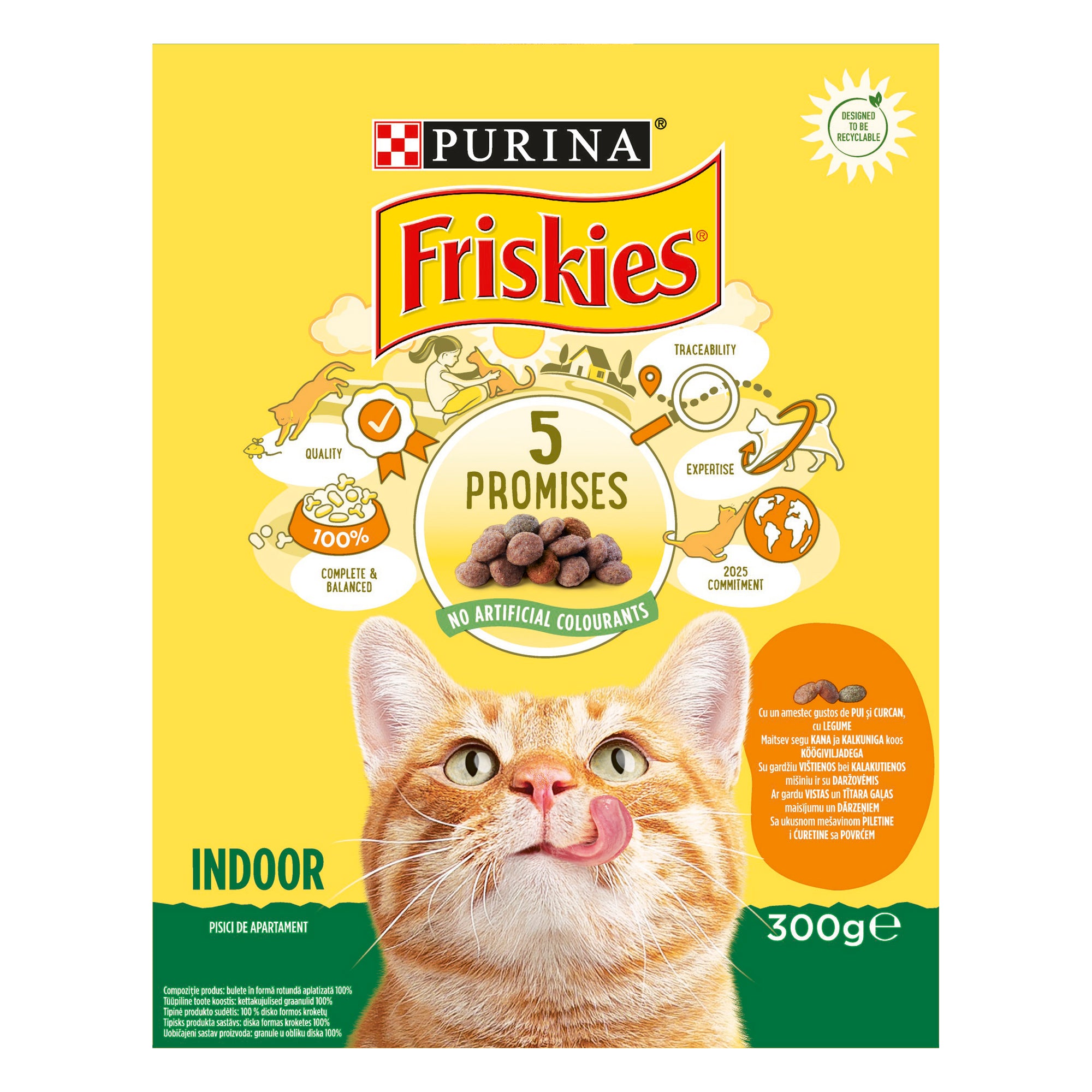 Friskies Indoor cu Pui și Legume – Hrană uscată pentru pisici de interior