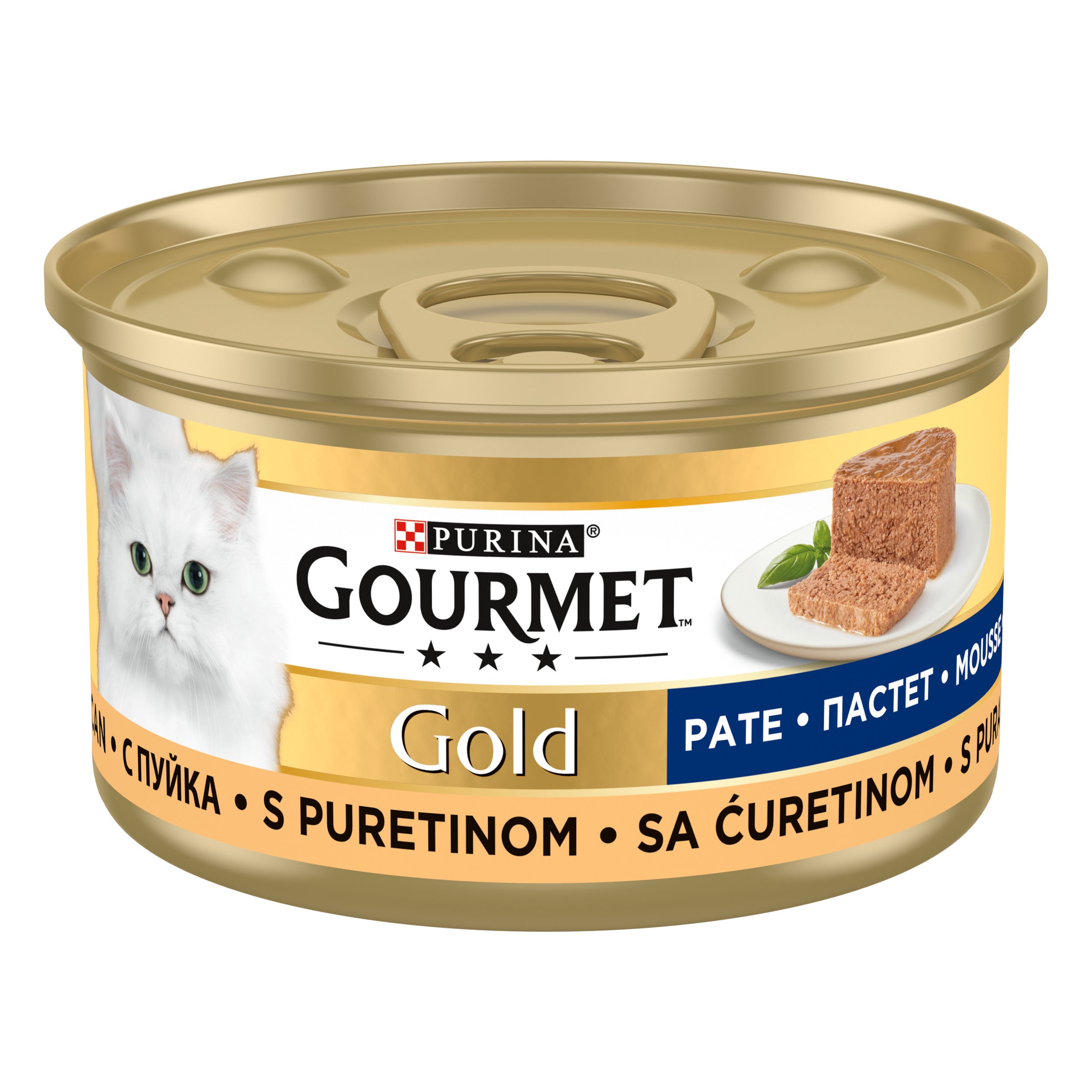 GOURMET® Gold Mousse cu Curcan – Pate fin pentru pisici (85 g)