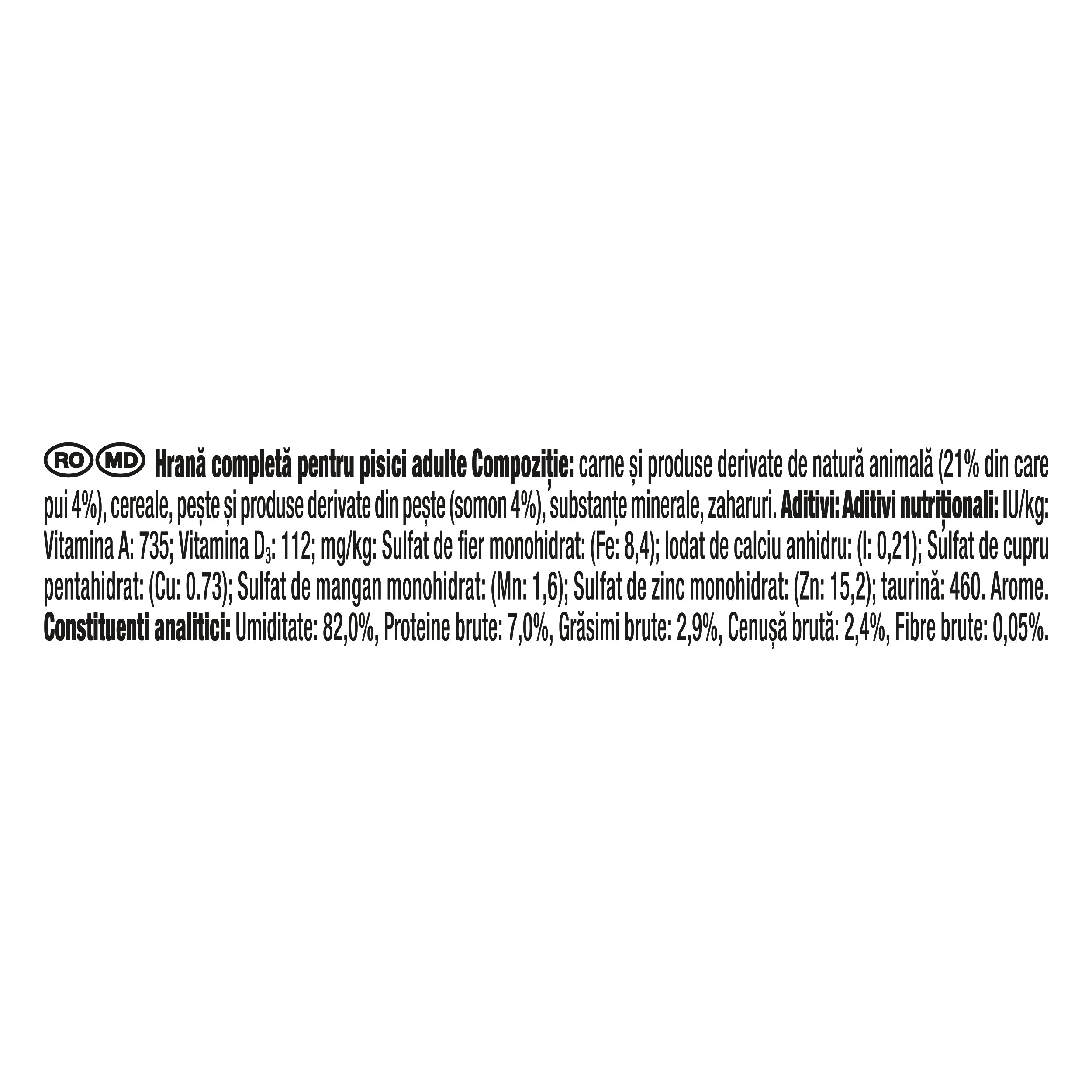 GOURMET® Gold cu Pui & Somon – Bucăți în sos pentru pisici (85 g)