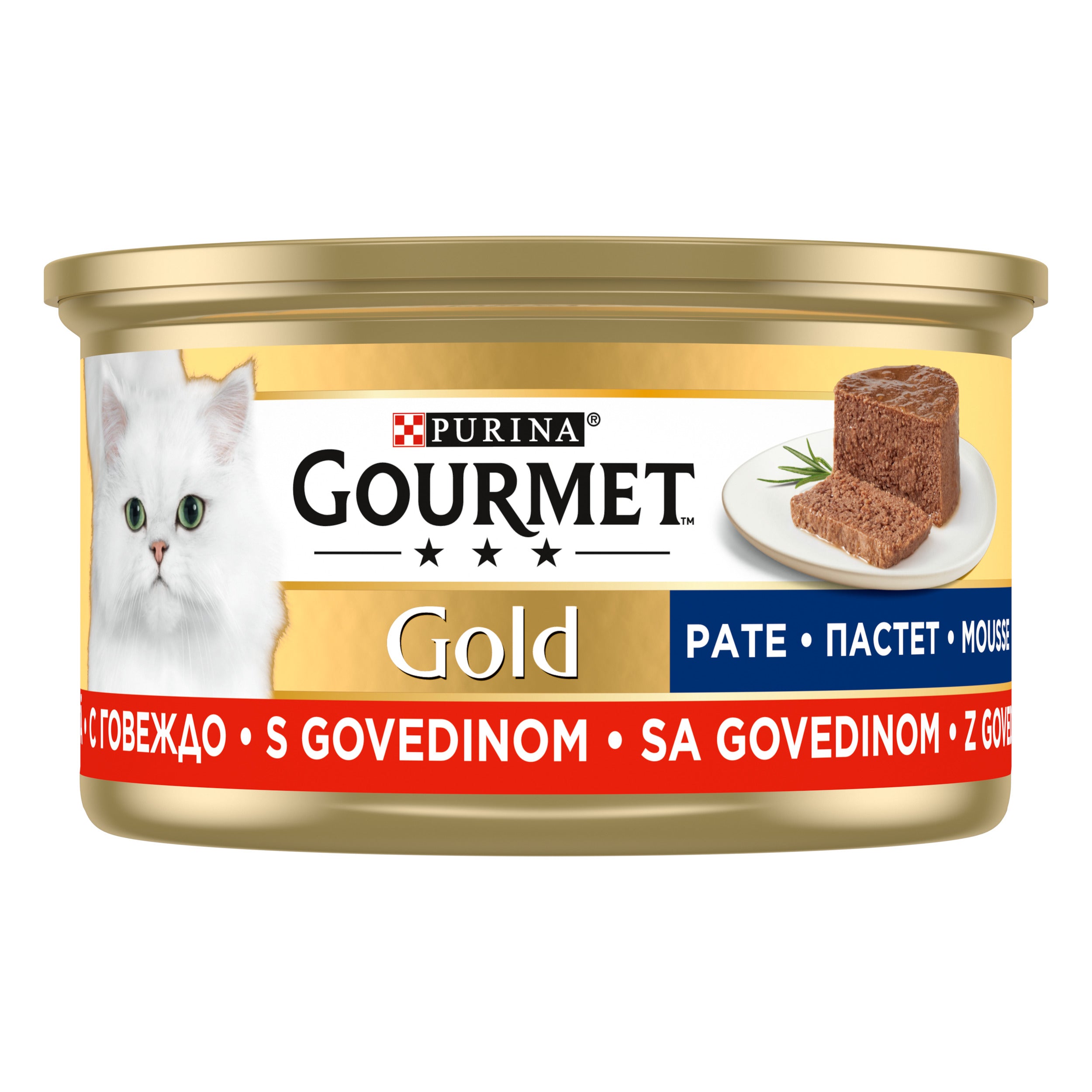 GOURMET® Gold Mousse cu Vită – Pate delicat pentru pisici (85 g)
