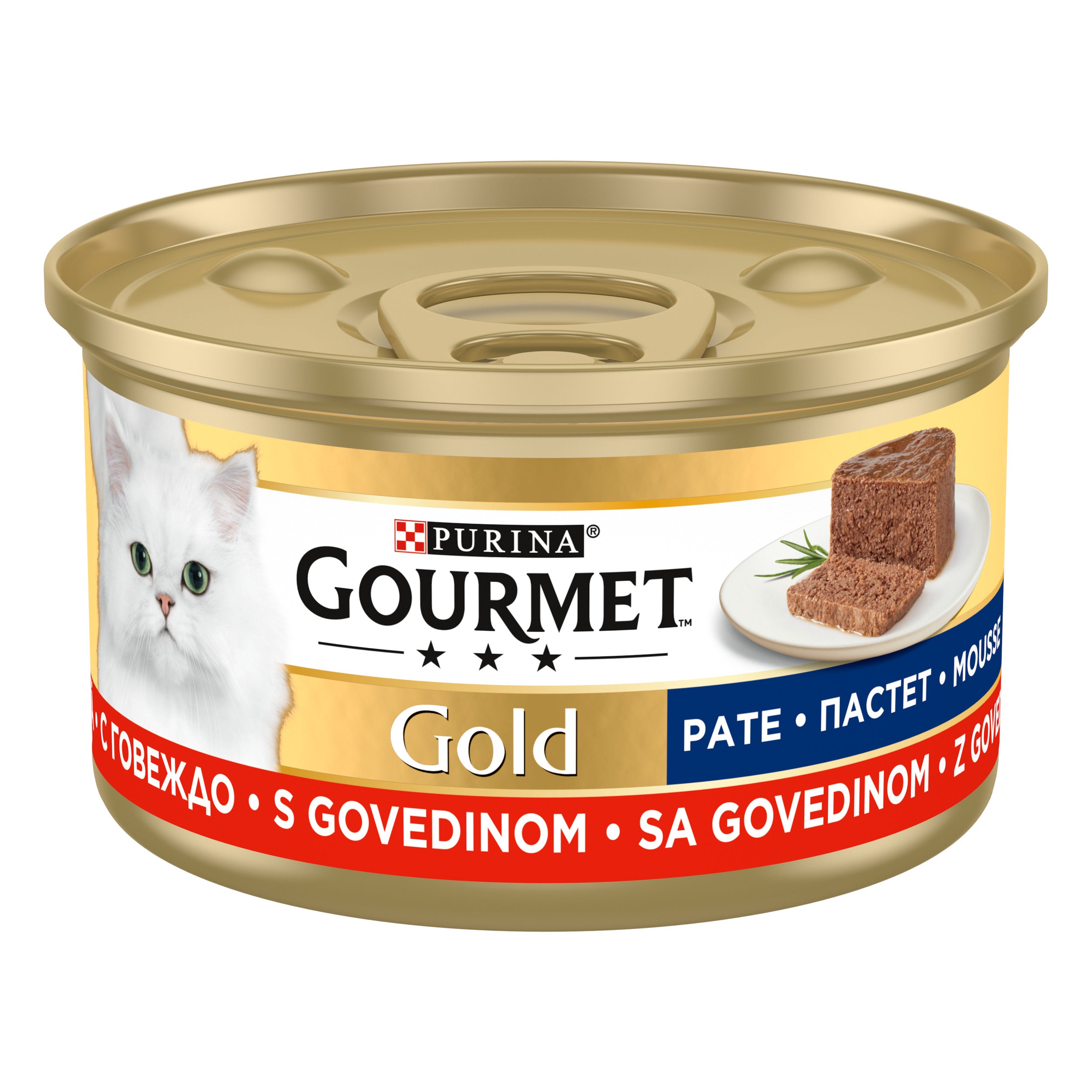 GOURMET® Gold Mousse cu Vită – Pate delicat pentru pisici (85 g)