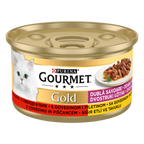 GOURMET® Gold Dublă Savoare cu Vită și Pui – Hrană umedă pentru pisici (85 g)