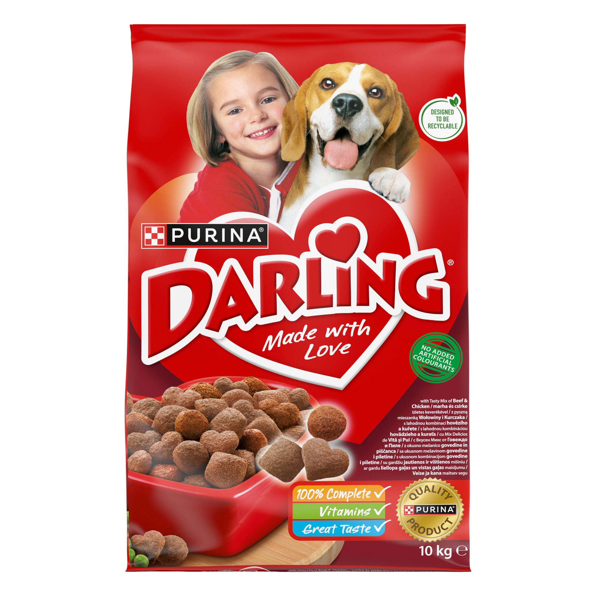 Purina Darling Adult cu Pui, Vită și Legume – Hrană uscată pentru câini