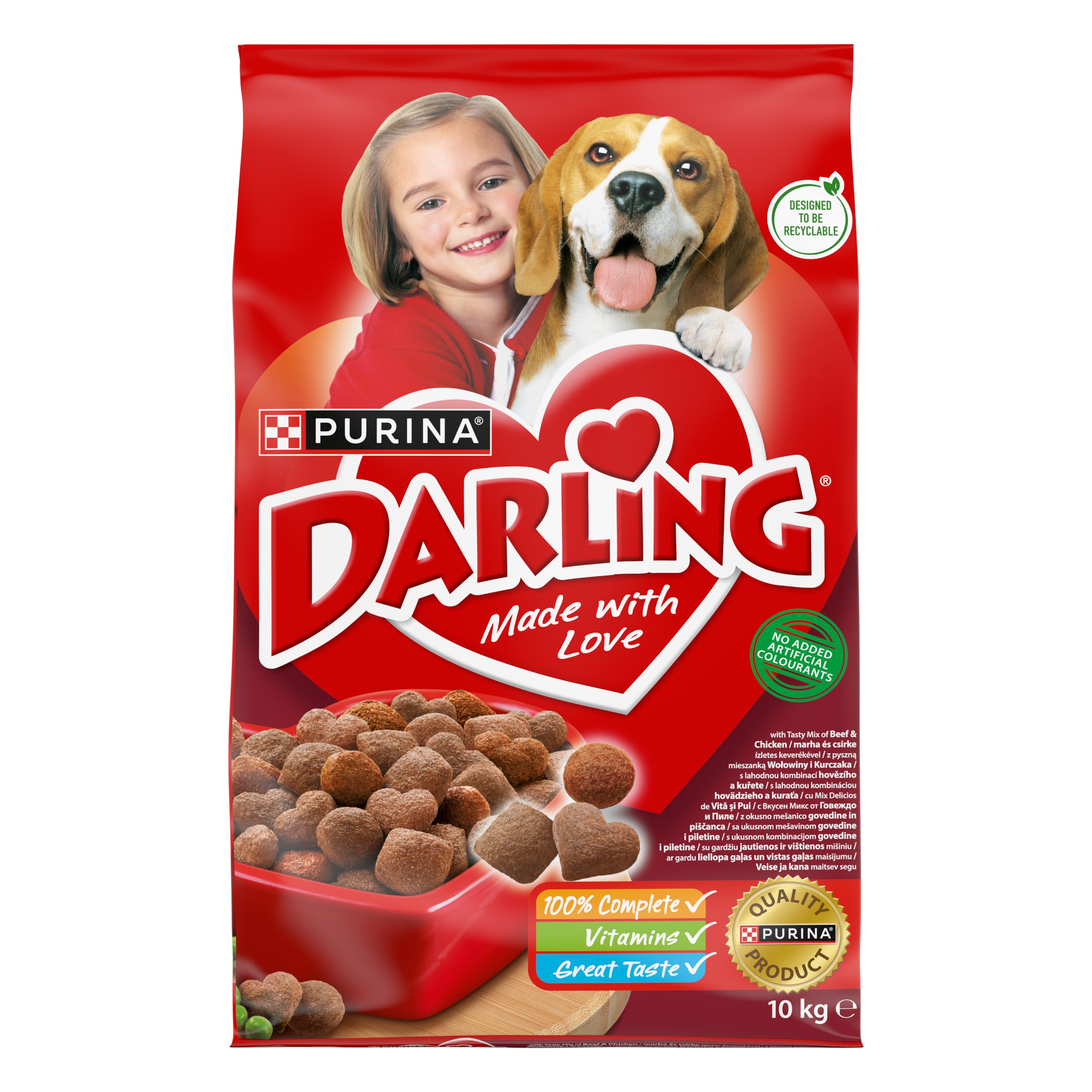 Purina Darling Adult cu Pui, Vită și Legume – Hrană uscată pentru câini