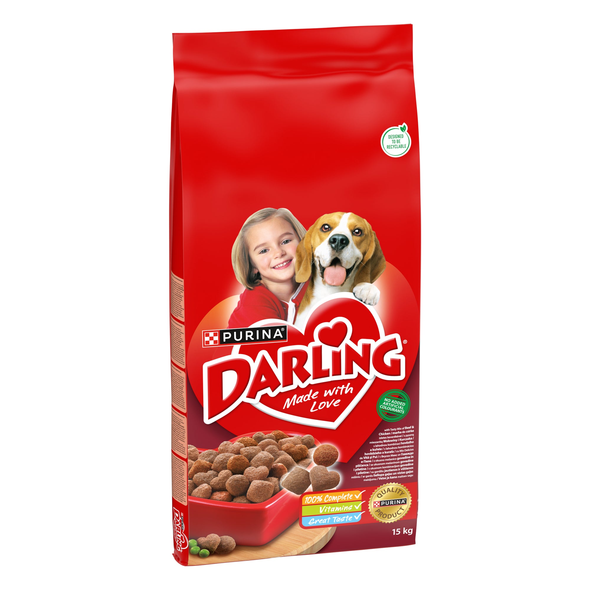 Purina Darling Adult cu Pui, Vită și Legume – Hrană uscată pentru câini