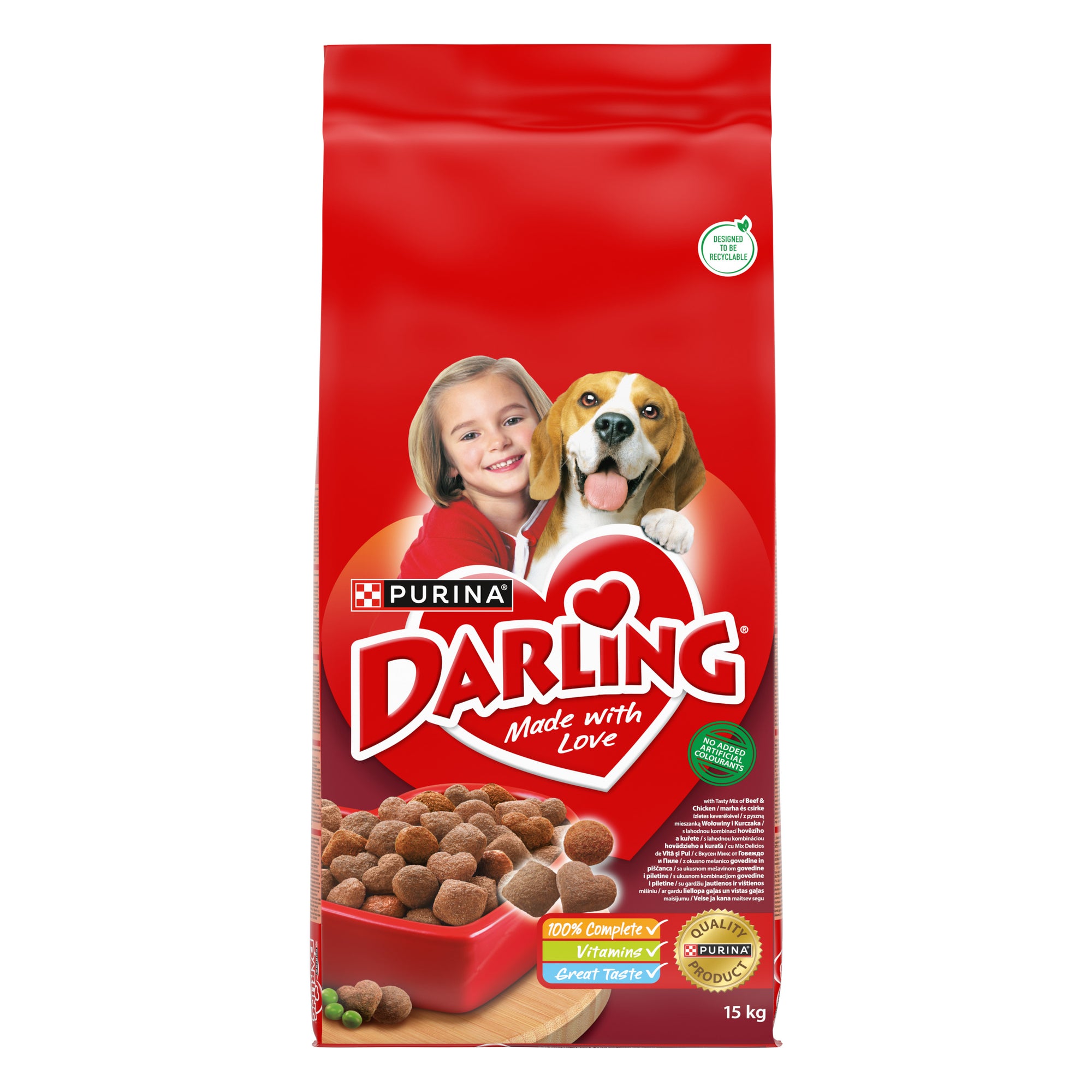 Purina Darling Adult cu Pui, Vită și Legume – Hrană uscată pentru câini