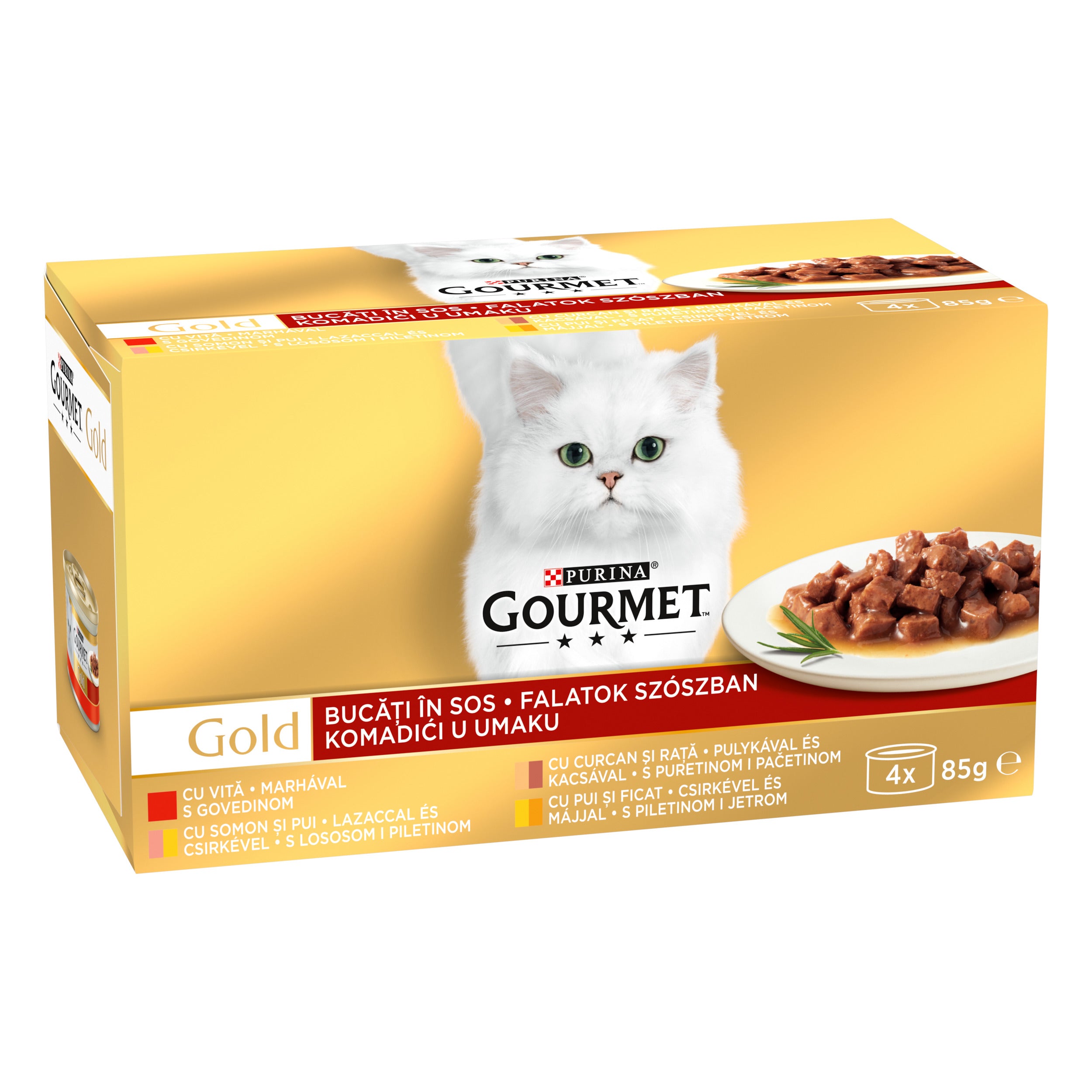 GOURMET® Gold Bucăți în Sos – Mix Delicii (4x85g)