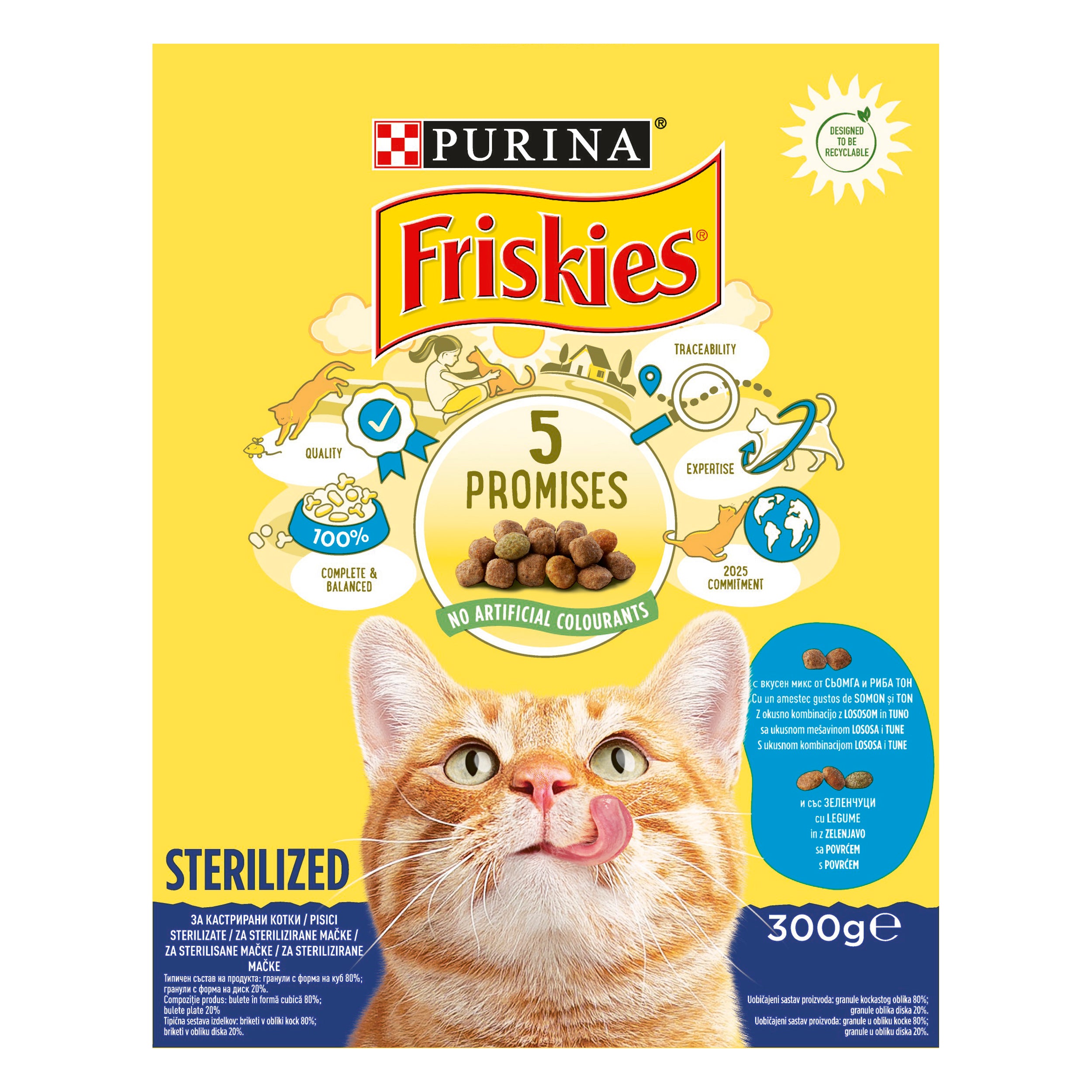 Friskies Sterilized cu Somon și Legume – Hrană uscată pentru pisici sterilizate