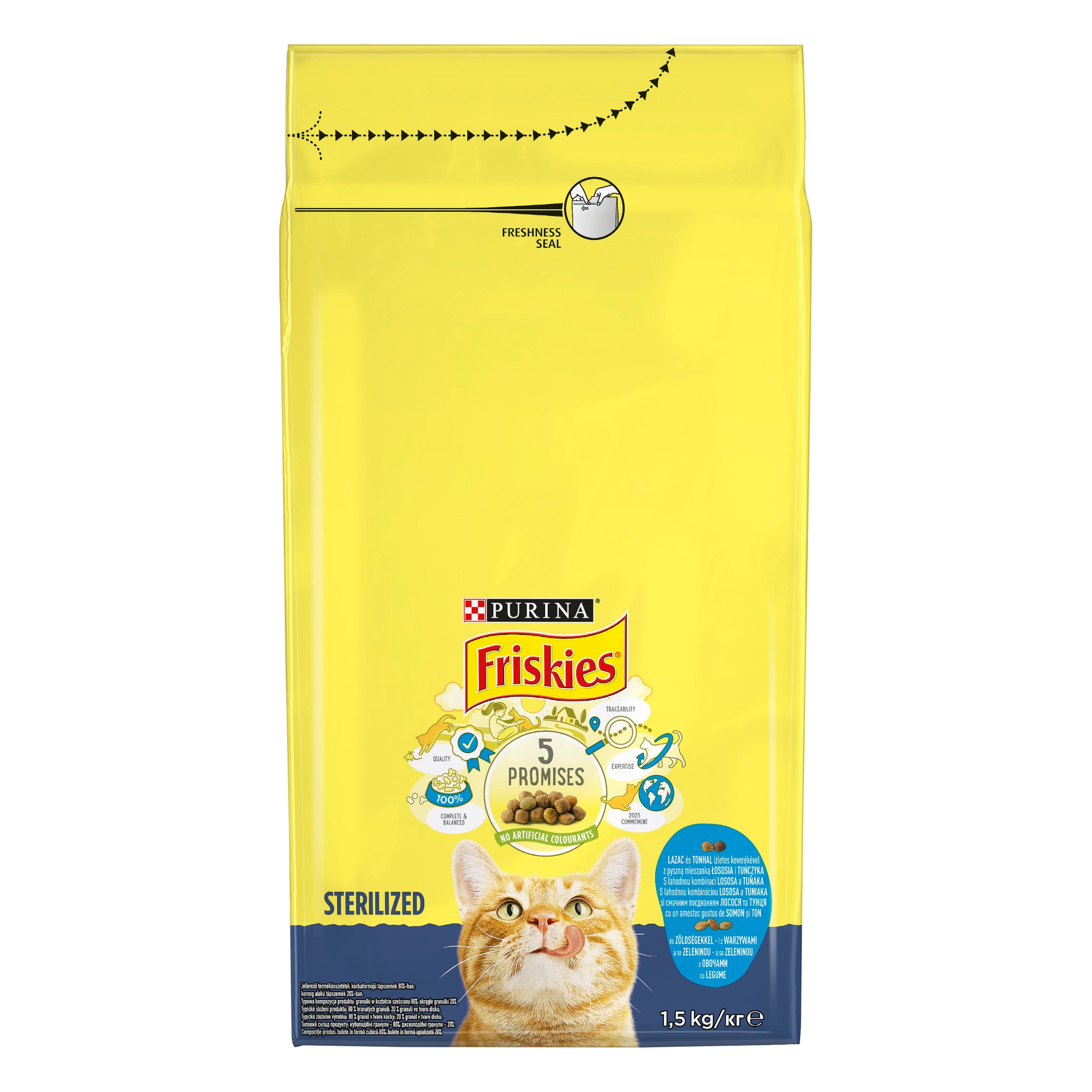 Friskies Sterilized cu Somon și Legume – Hrană uscată pentru pisici sterilizate