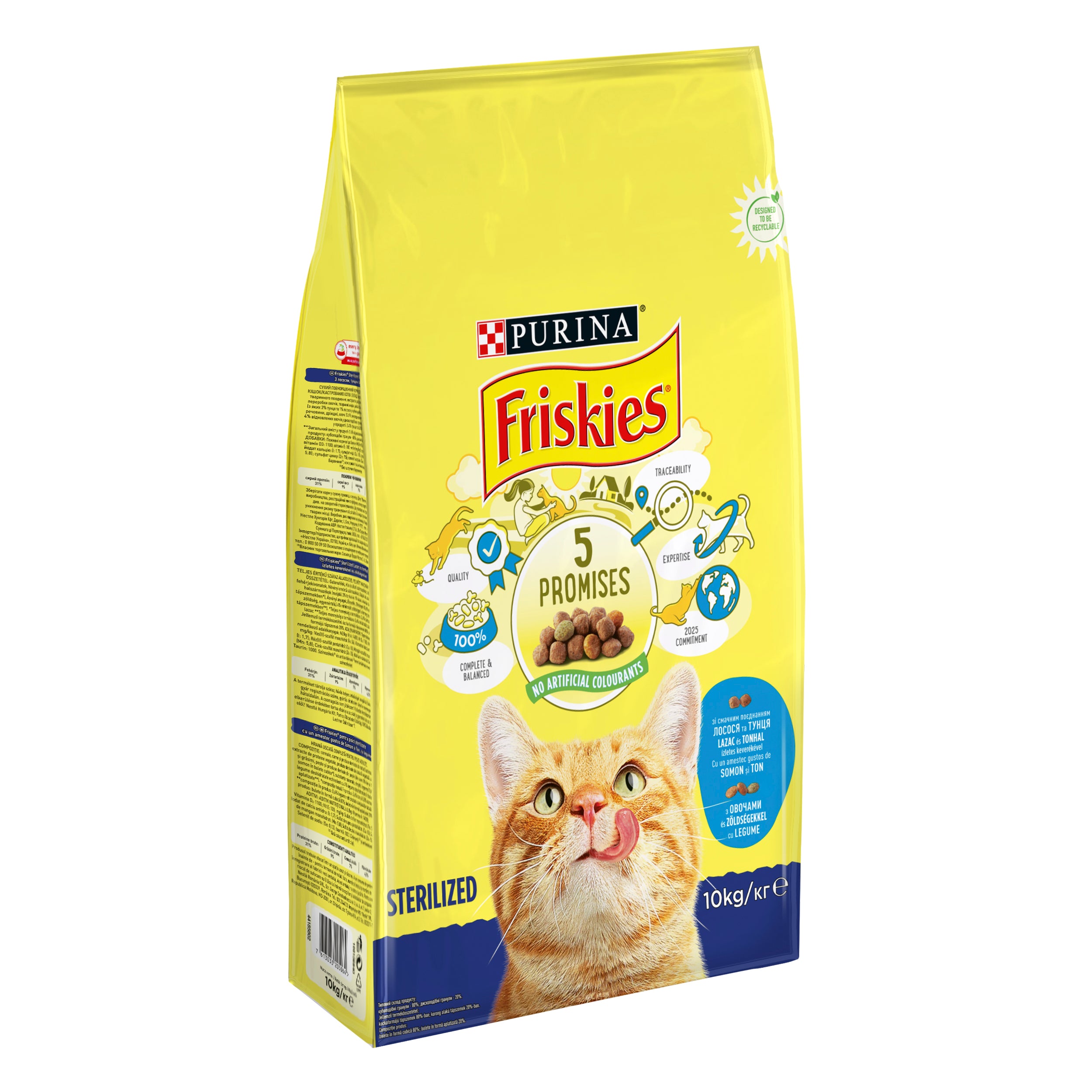 Friskies Sterilized cu Somon și Legume – Hrană uscată pentru pisici sterilizate