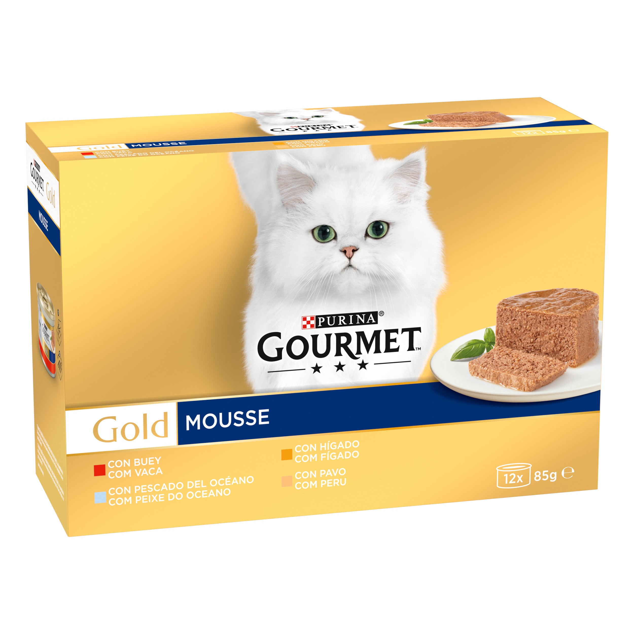 GOURMET® Gold Pate Mix – Vită, Ton, Ficat, Curcan (12x85g)