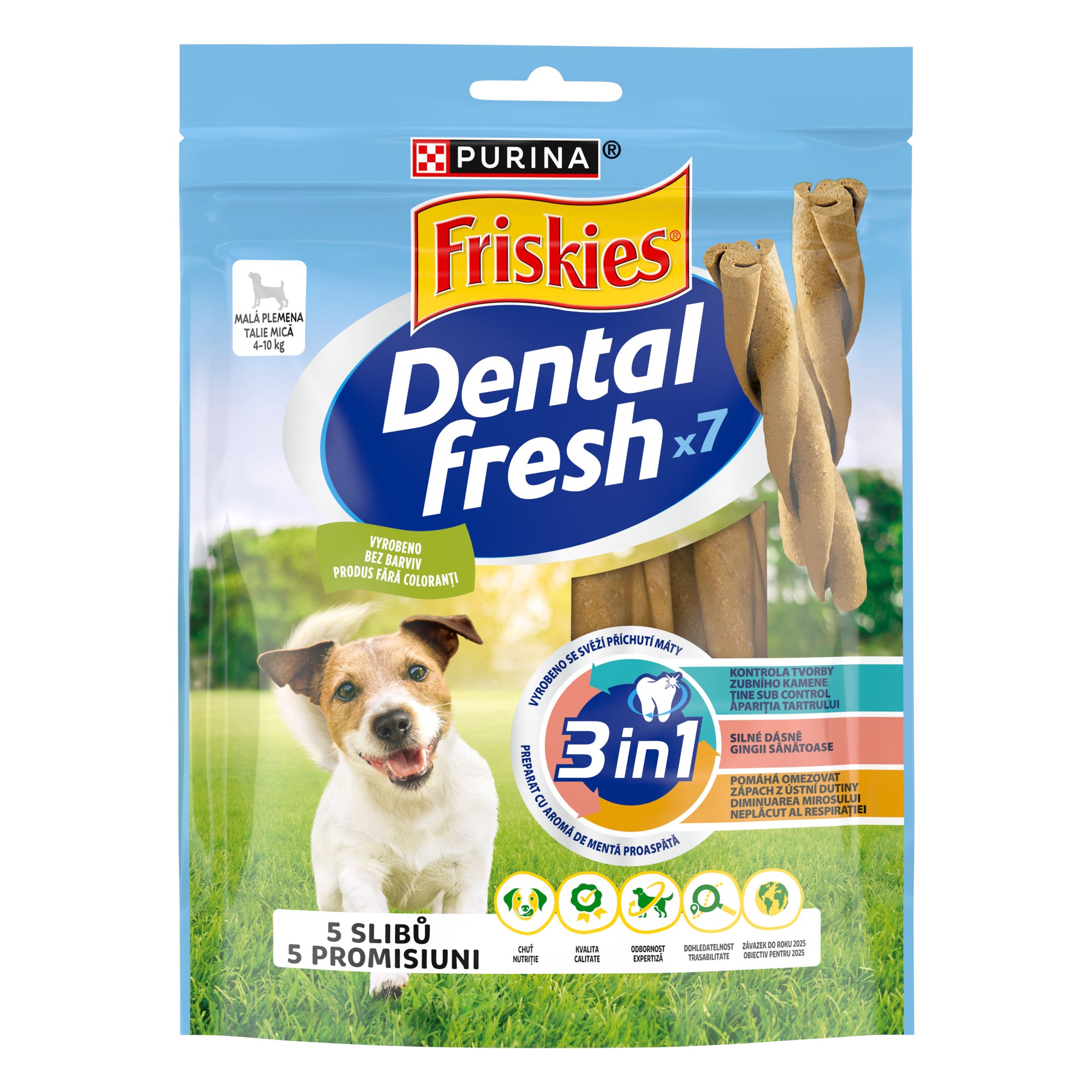 Friskies Dental Fresh – Recompense pentru igiena orală câini mici (110 g)