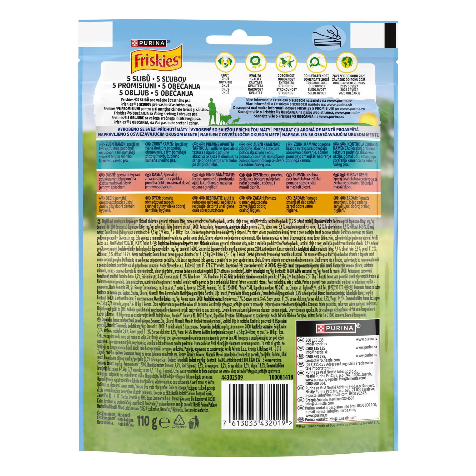 Friskies Dental Fresh – Recompense pentru igiena orală câini mici (110 g)