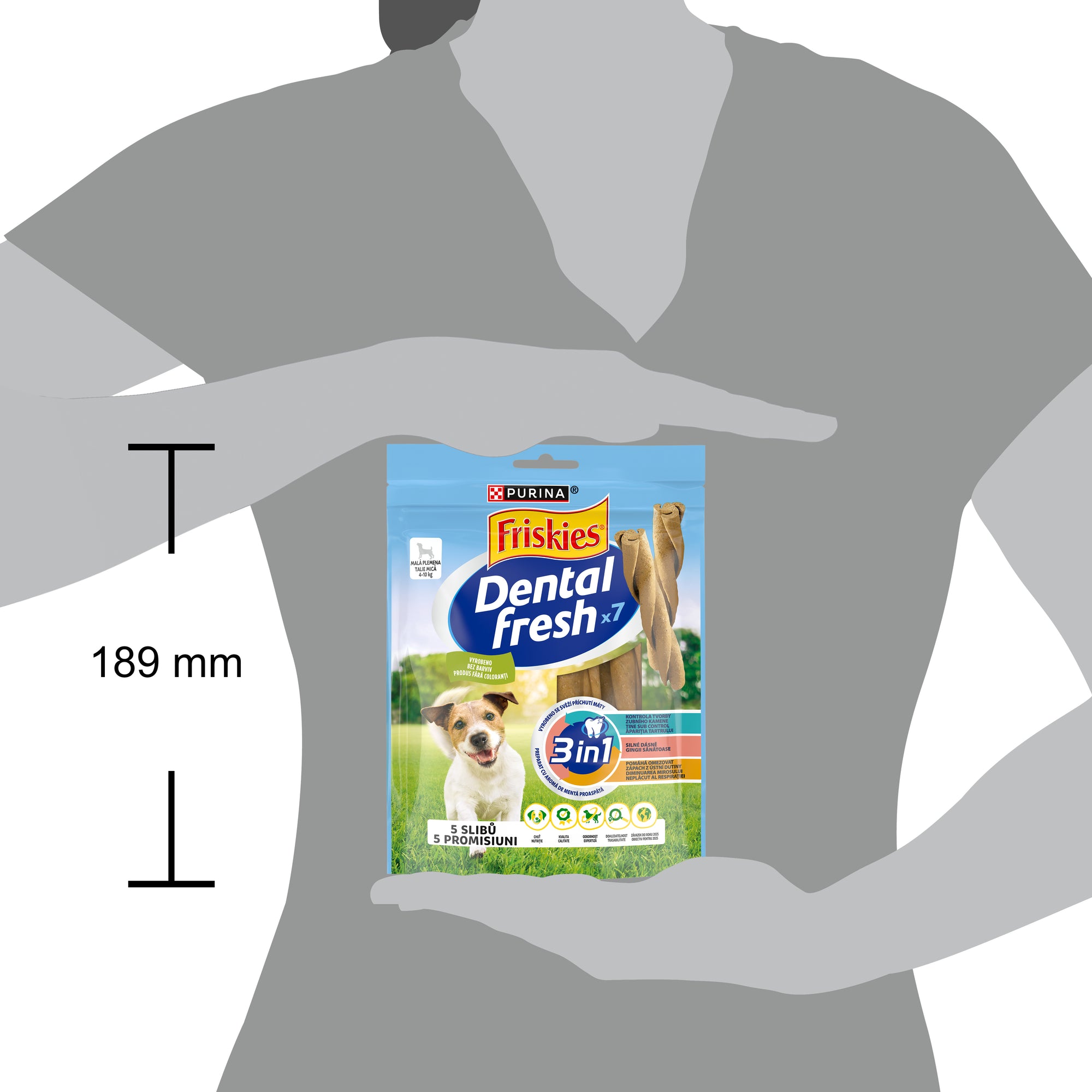 Friskies Dental Fresh – Recompense pentru igiena orală câini mici (110 g)