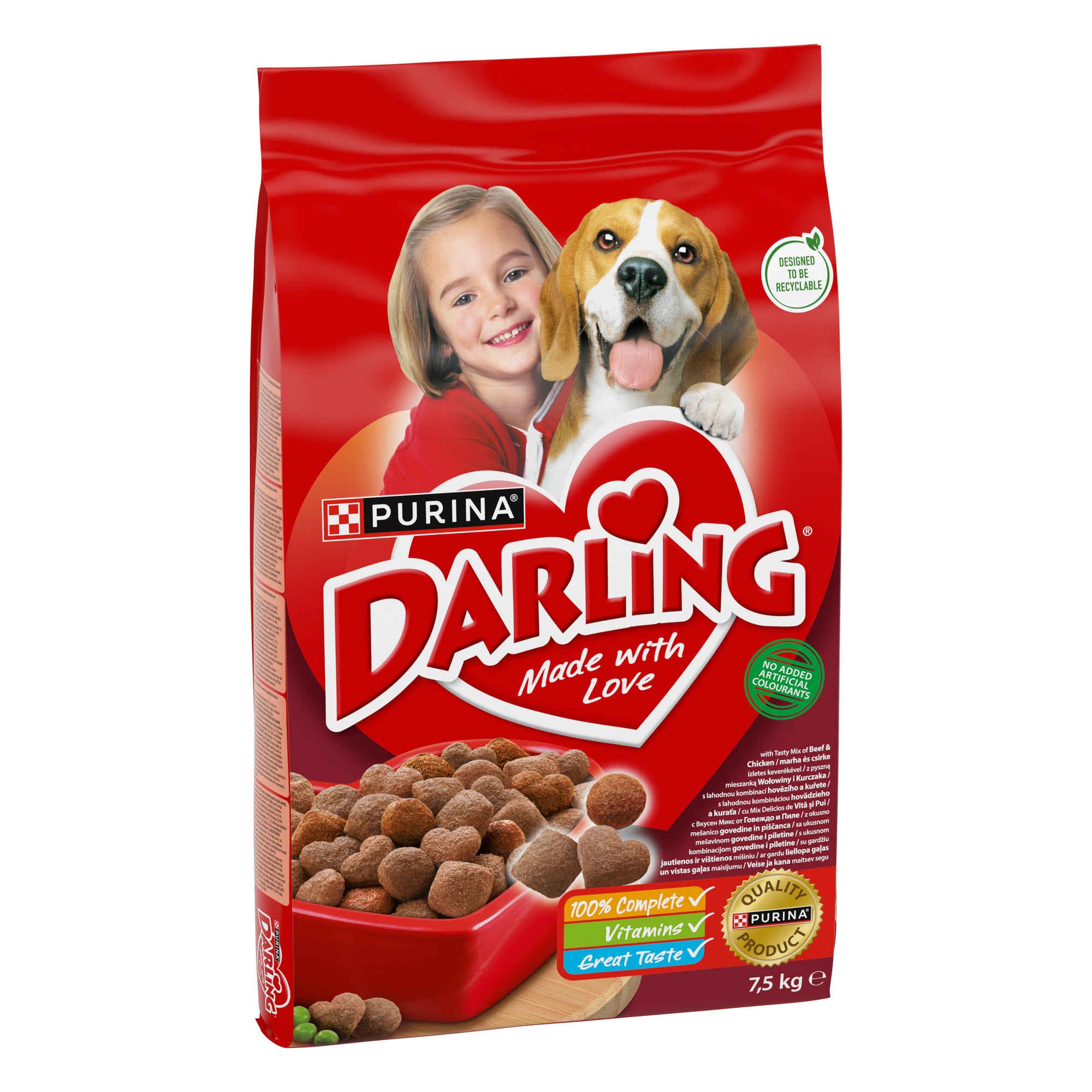 Purina Darling Adult cu Pui, Vită și Legume – Hrană uscată pentru câini