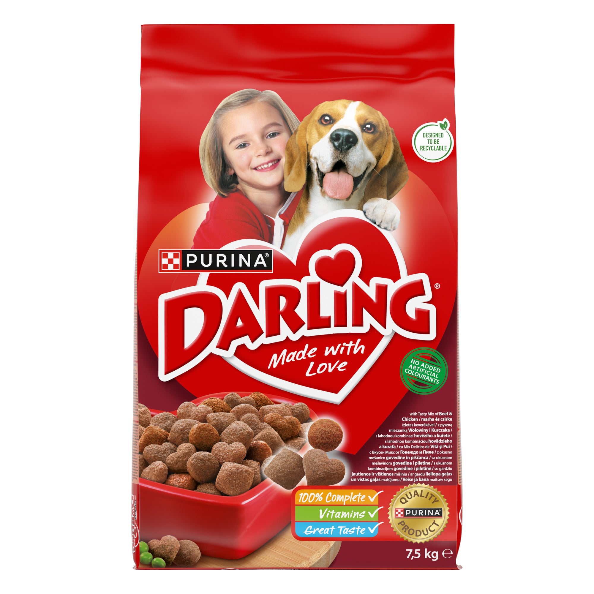 Purina Darling Adult cu Pui, Vită și Legume – Hrană uscată pentru câini