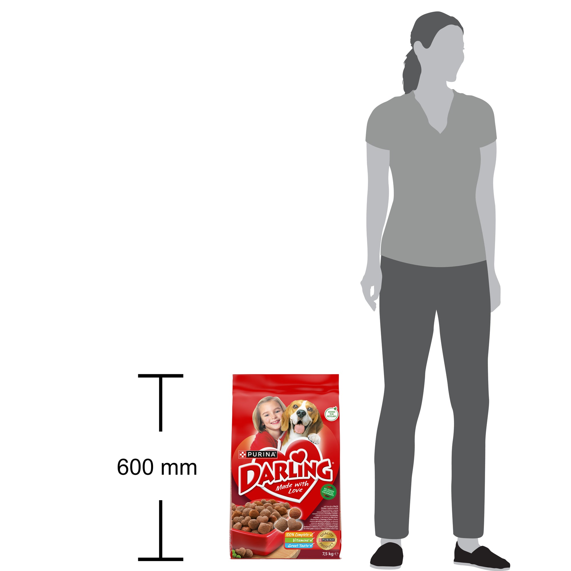 Purina Darling Adult cu Pui, Vită și Legume – Hrană uscată pentru câini