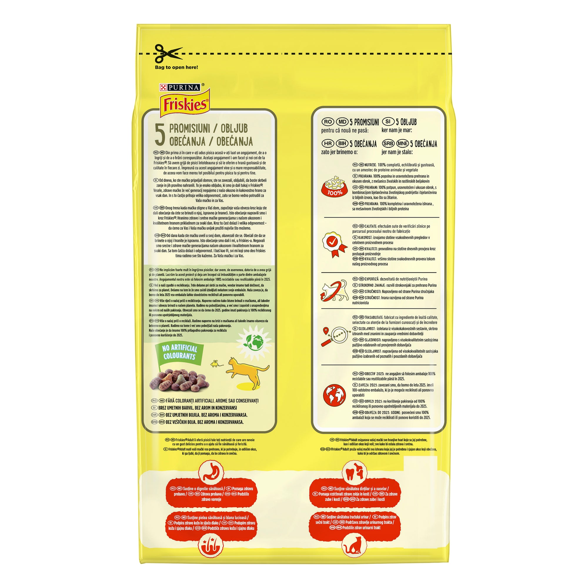 Friskies Adult cu Vită, Pui și Legume – Hrană uscată pentru pisici adulte (1.5 kg)