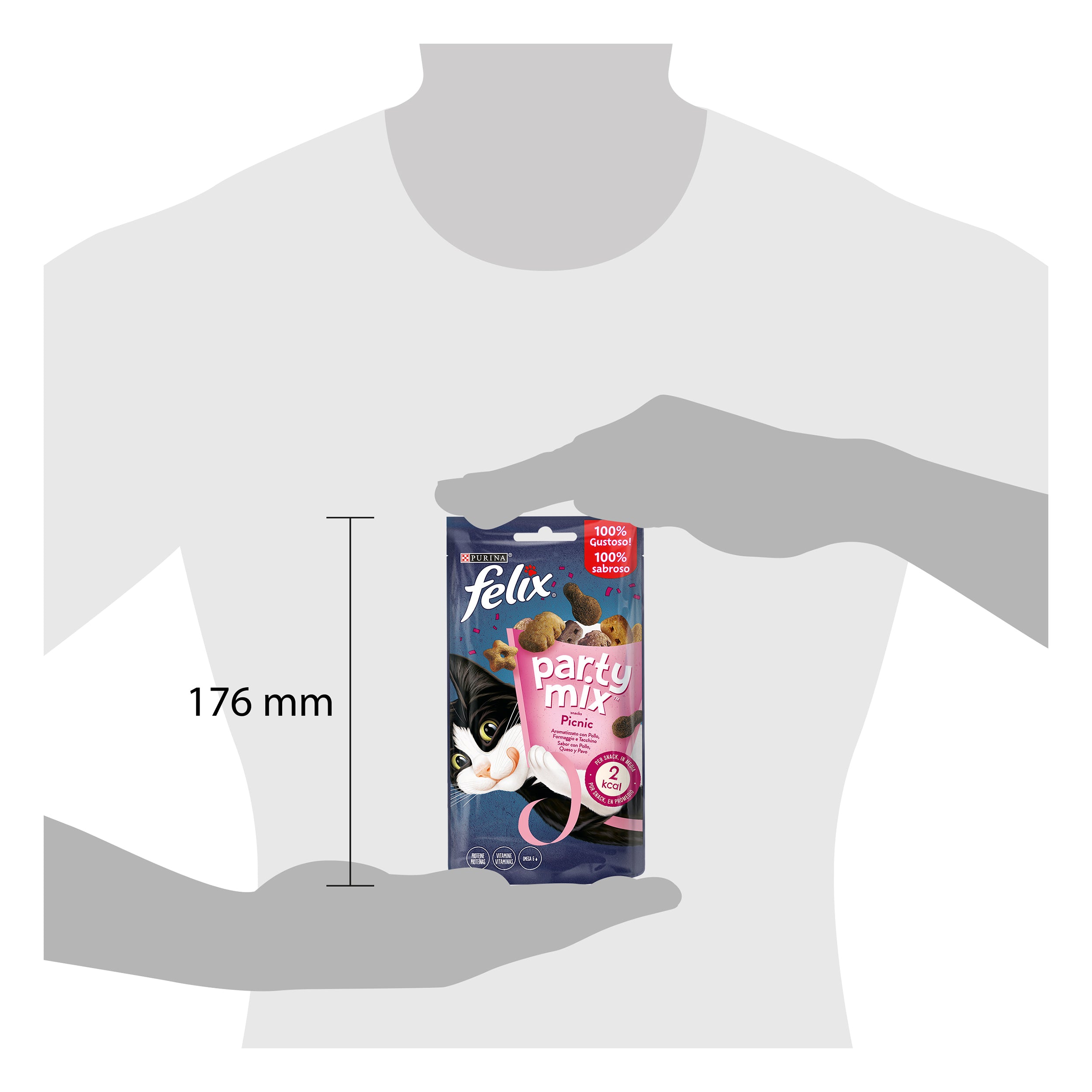 Felix Party Mix Picnic – Recompense cu Pui, Curcan și Brânză (60g)