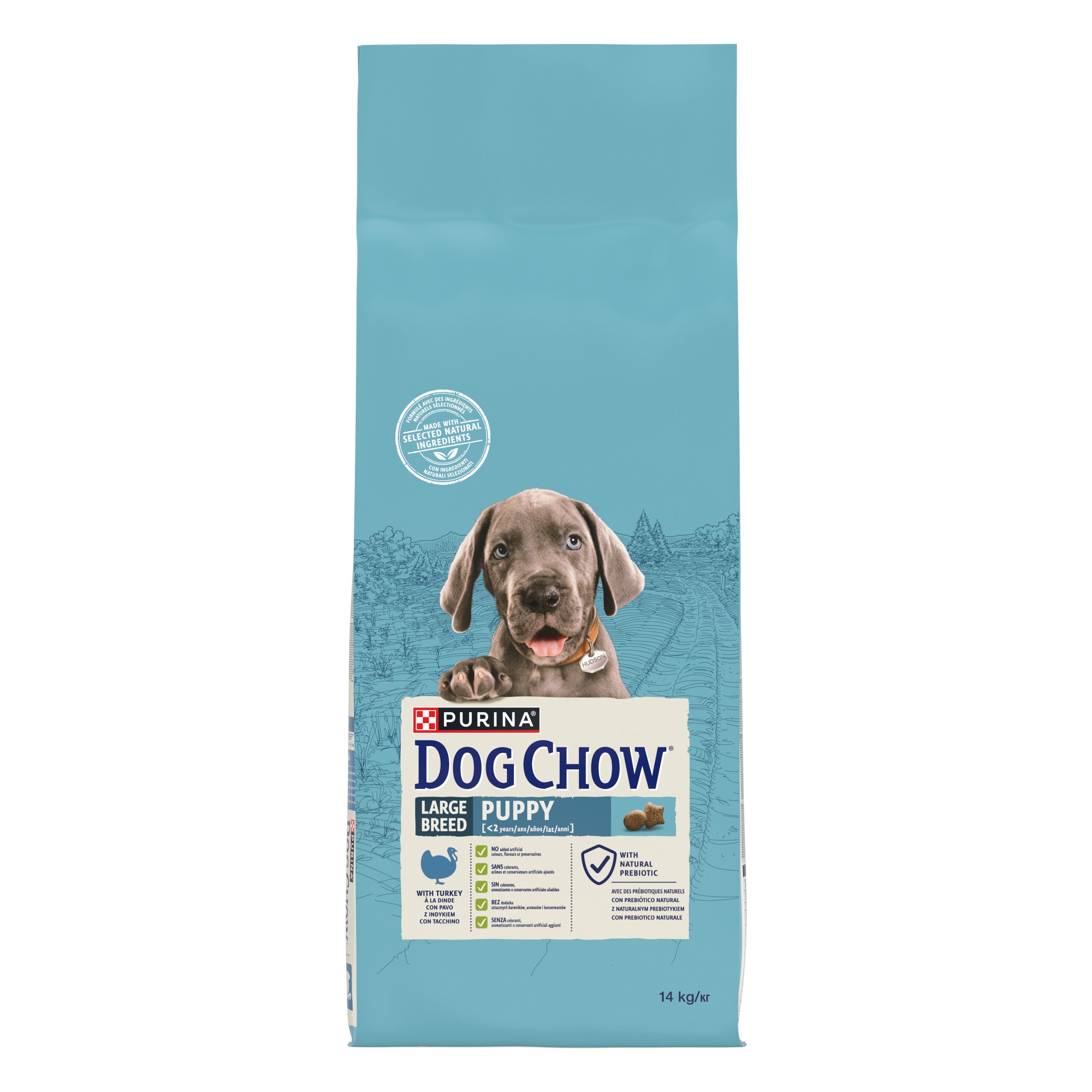 Purina Dog Chow Puppy Talie Mare cu Curcan 14kg