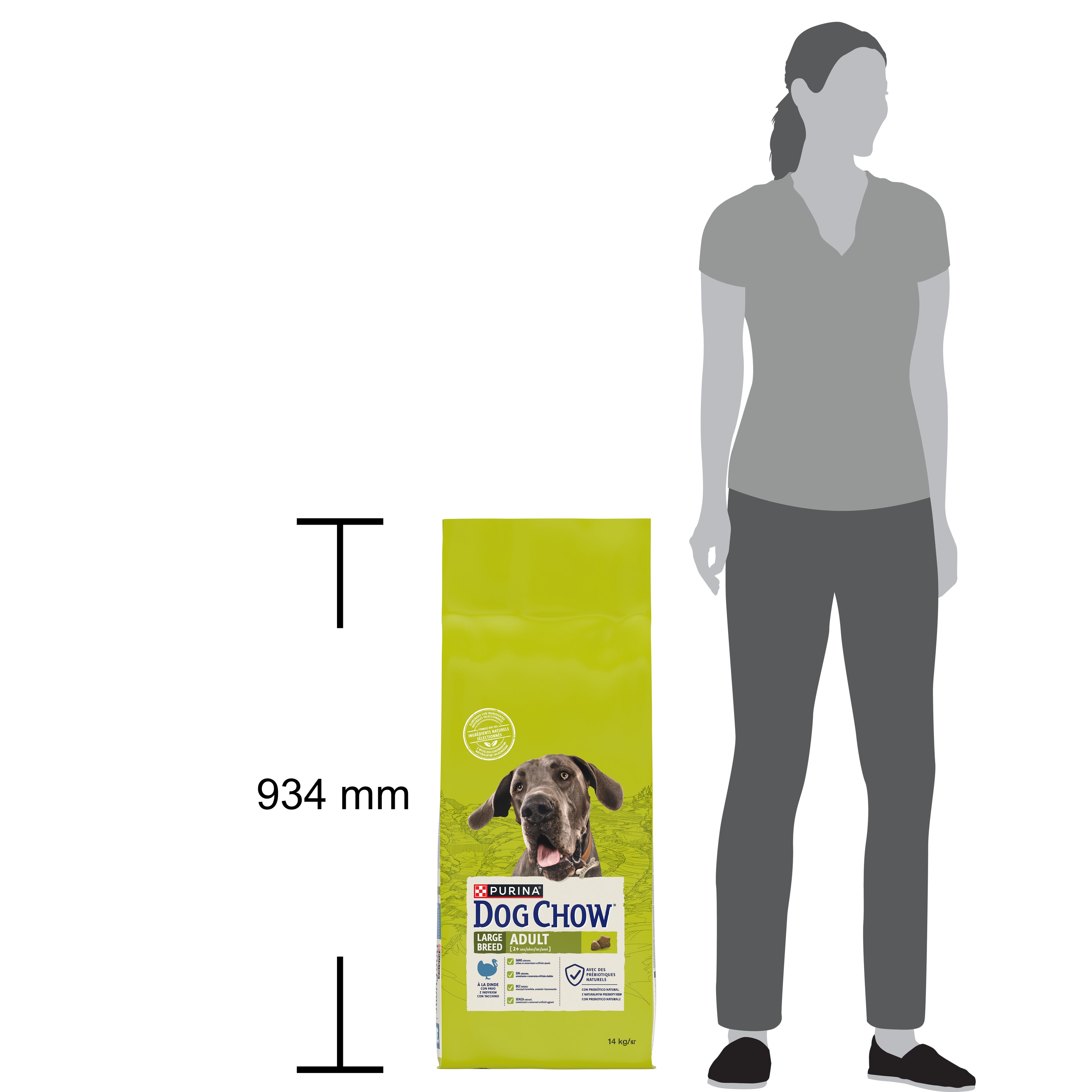 Purina Dog Chow Adult Talie Mare cu Curcan 14kg