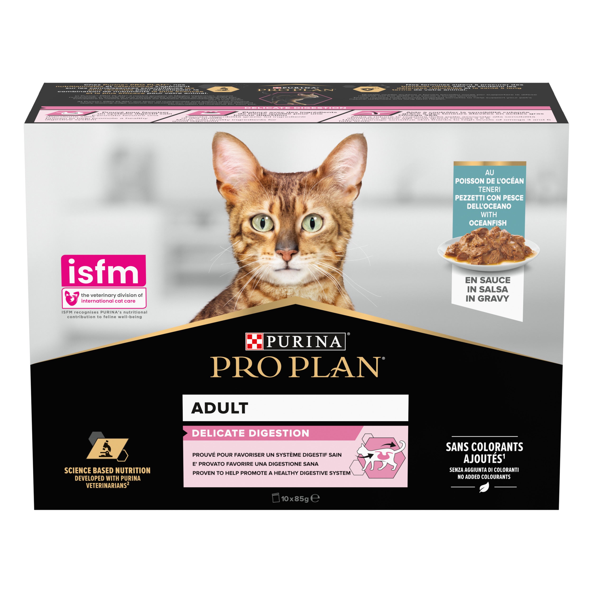 PRO PLAN® Delicate Digestion cu Pește Oceanic în Sos 10x85g