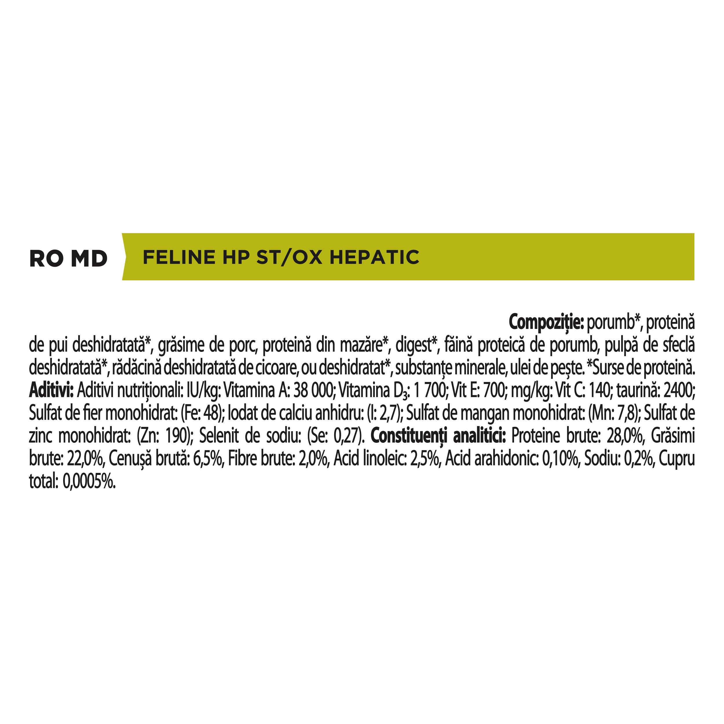Pro Plan Veterinary Diets HP Hepatic pentru Pisici 1,5kg