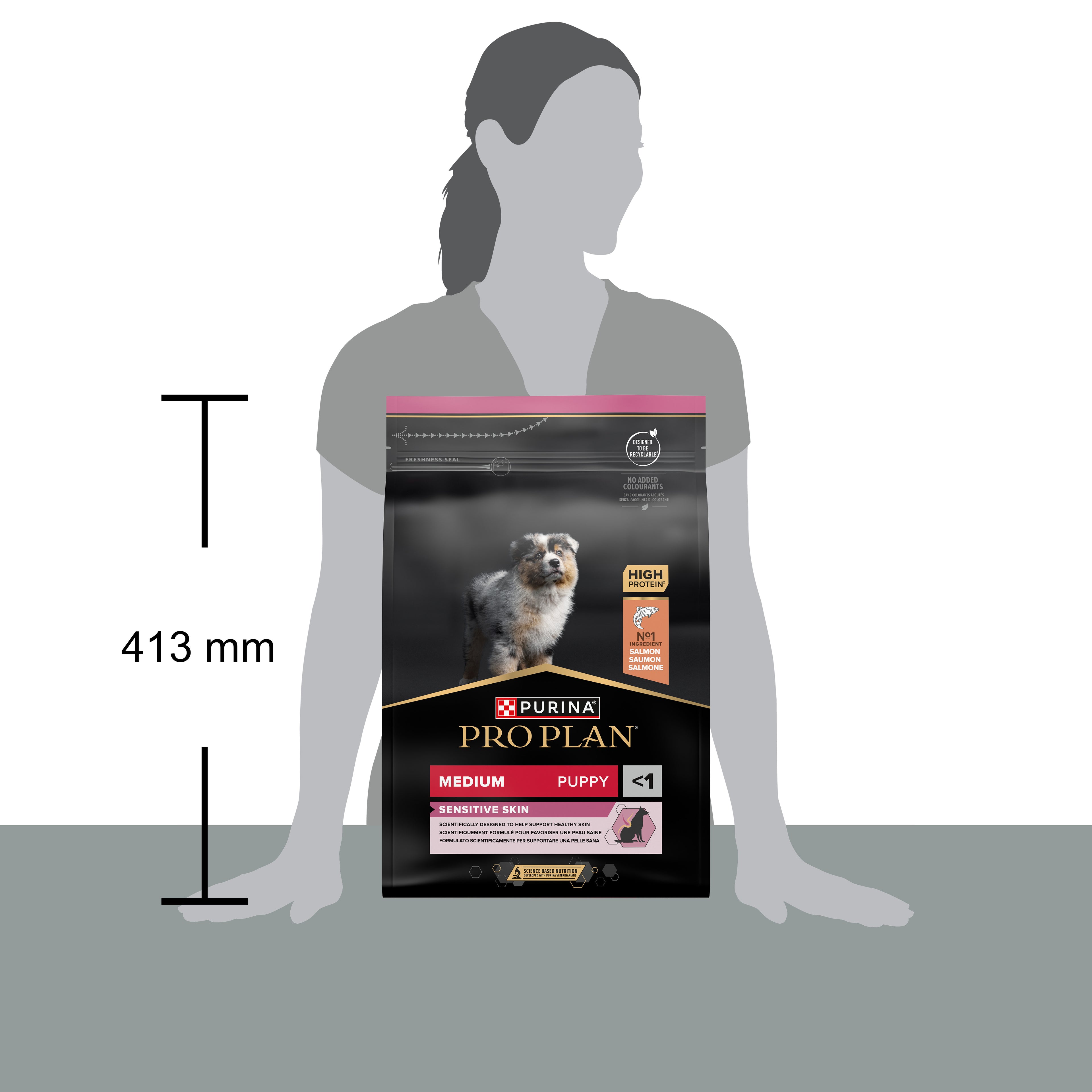 PRO PLAN® Sensitive Skin Junior cu Somon, Talie Medie