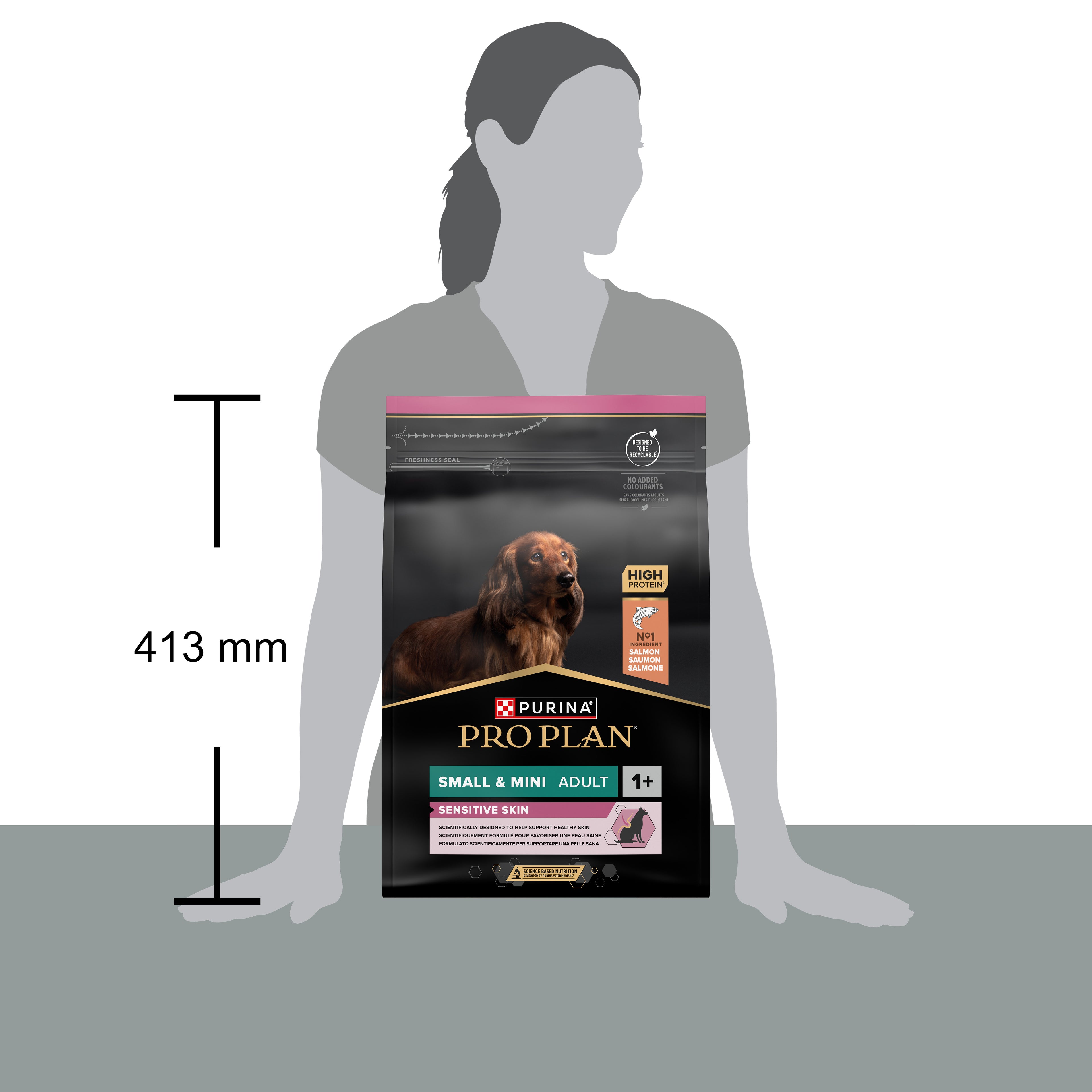 PRO PLAN® Sensitive Skin cu Somon, Talie Mică și Foarte Mică