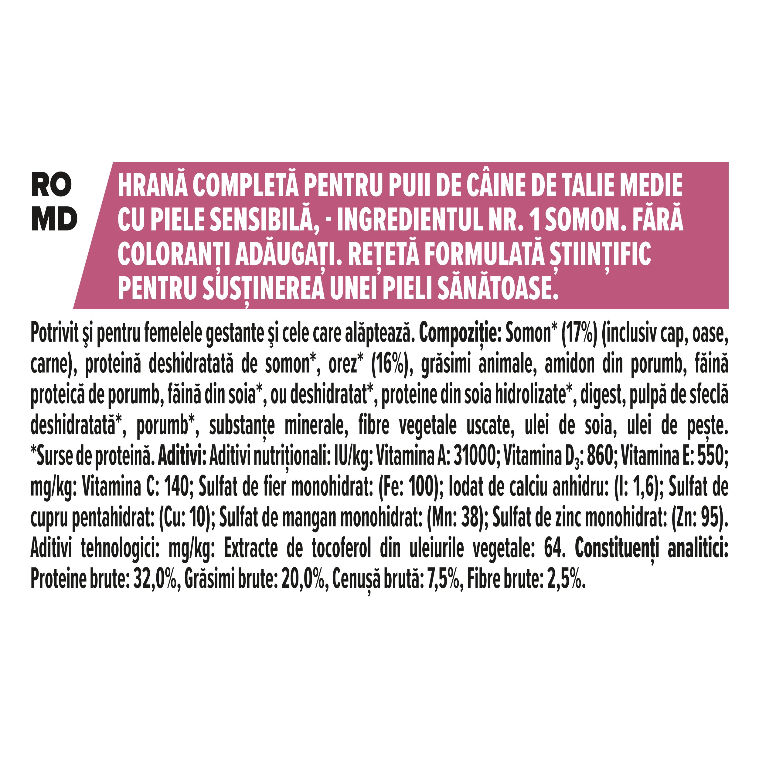 PRO PLAN® Sensitive Skin Junior cu Somon, Talie Medie
