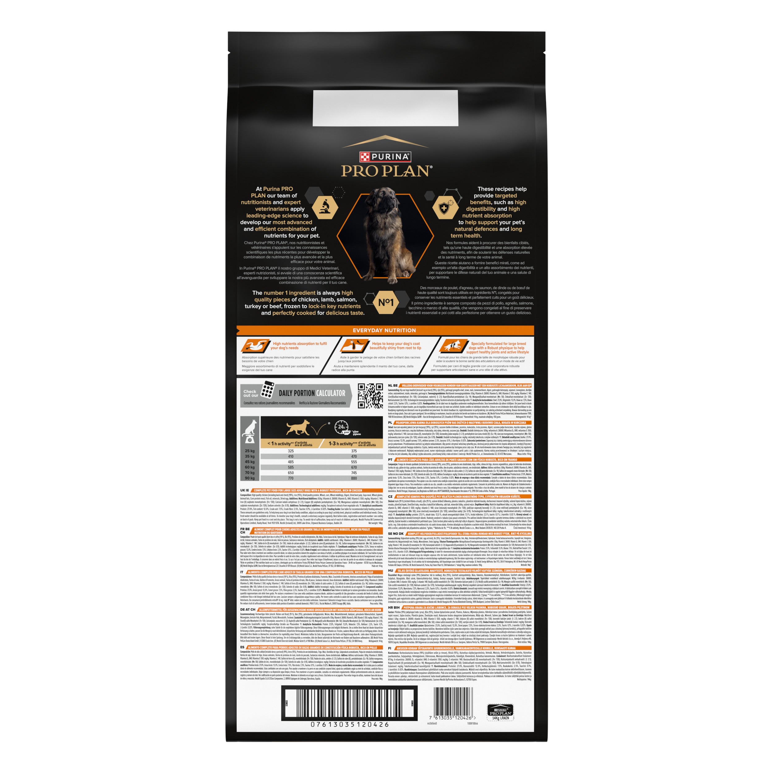 PRO PLAN® Everyday Nutrition cu Pui, Talie Mare Robusă 14kg