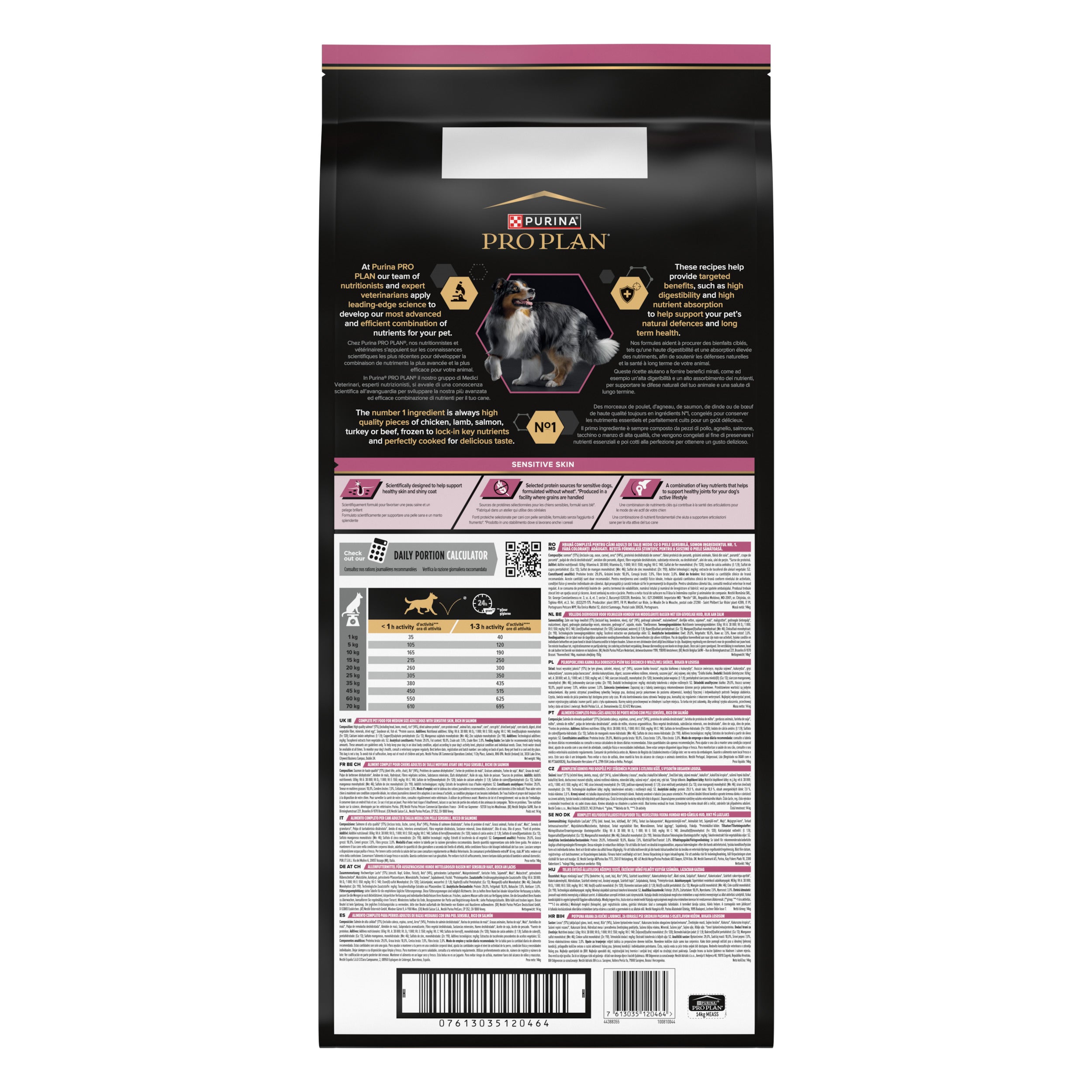 PRO PLAN® Sensitive Skin cu Somon, Talie Medie