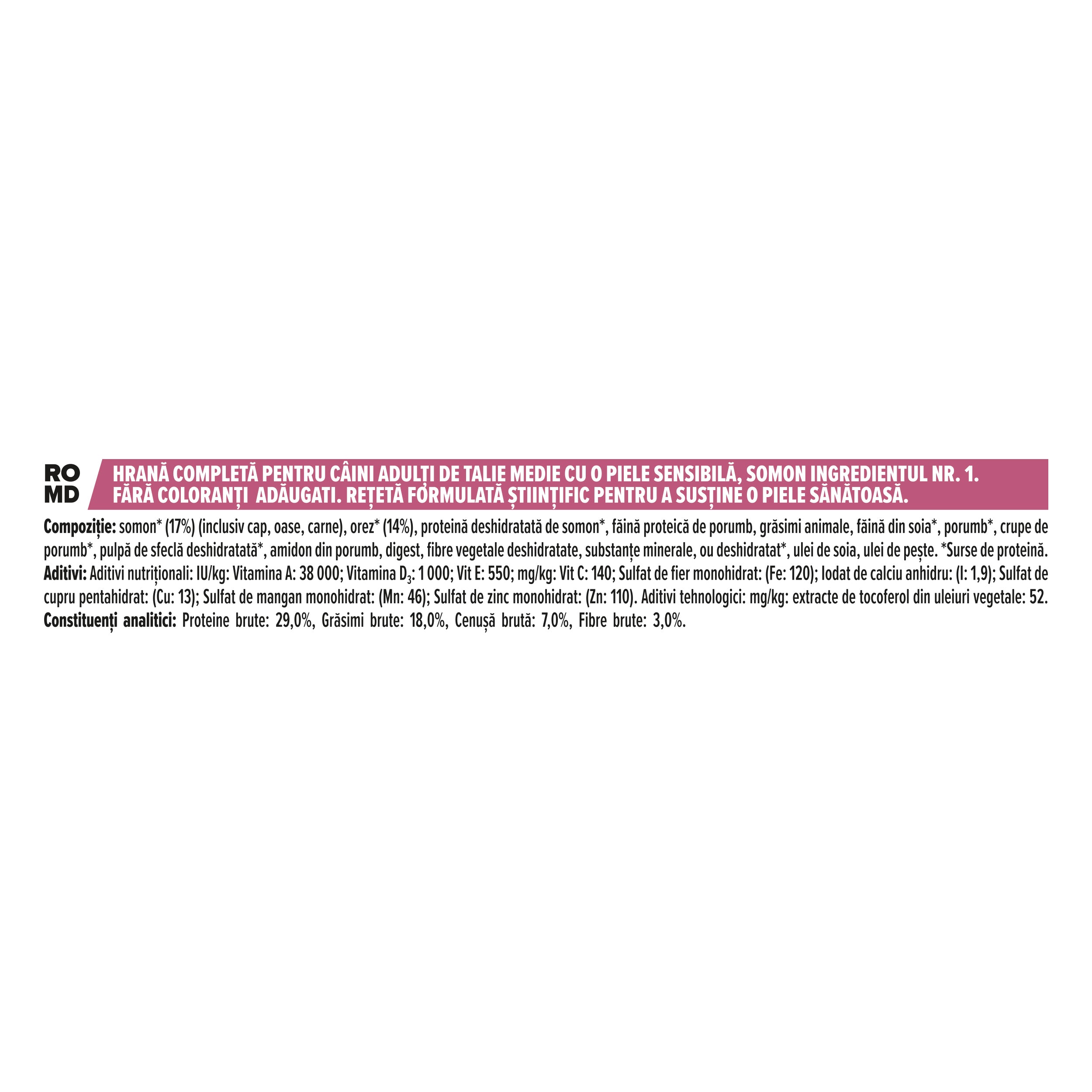 PRO PLAN® Sensitive Skin cu Somon, Talie Medie