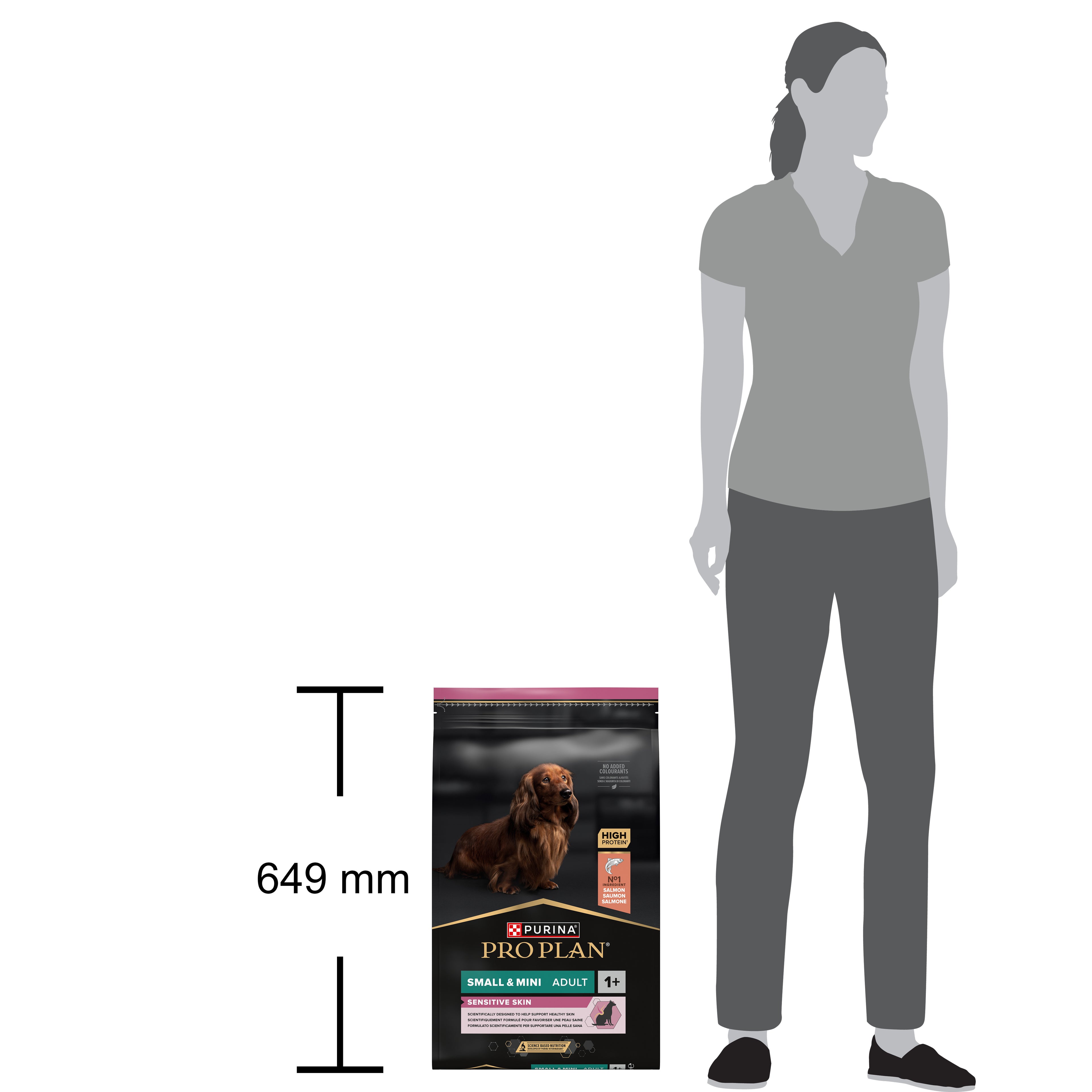 PRO PLAN® Sensitive Skin cu Somon, Talie Mică și Foarte Mică