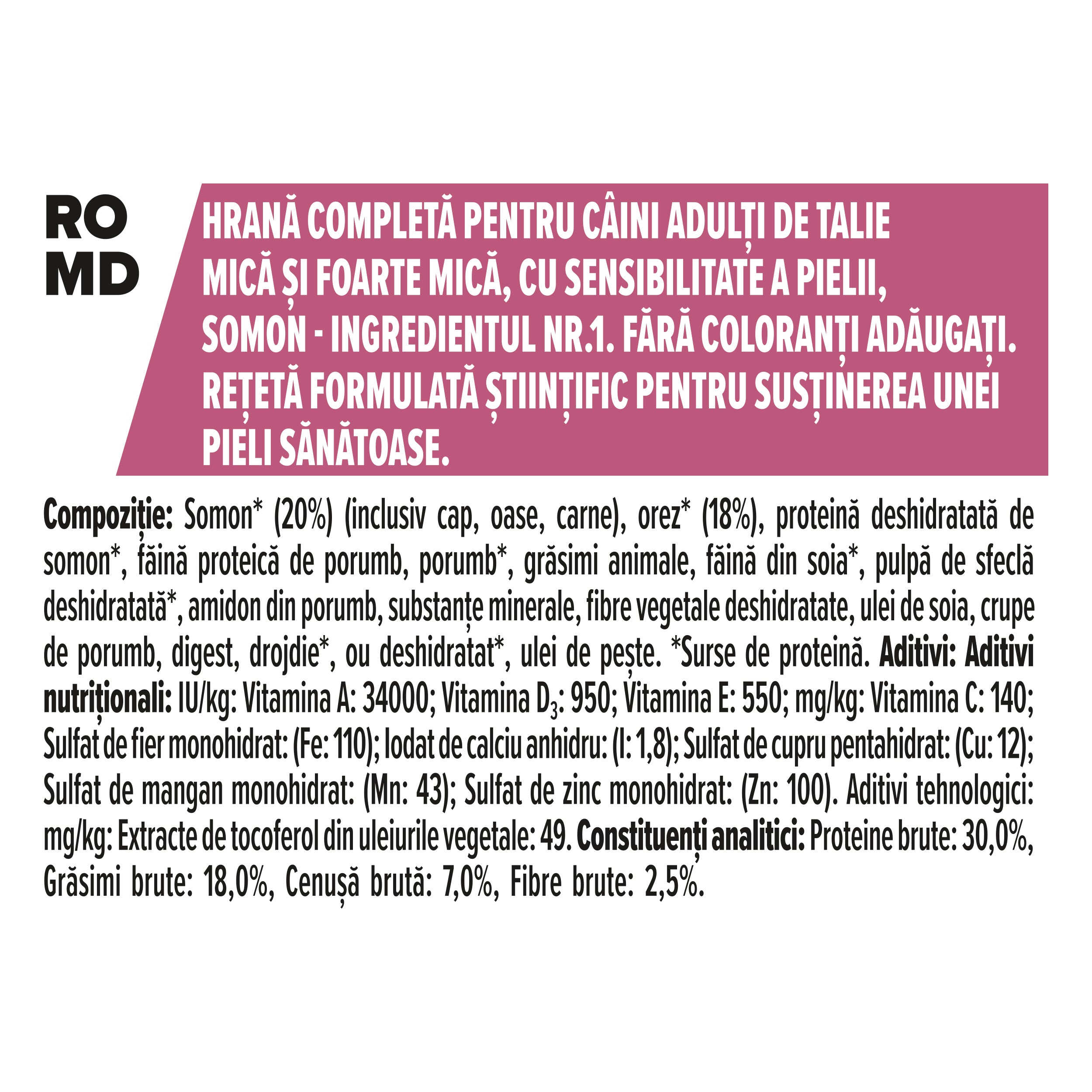 PRO PLAN® Sensitive Skin cu Somon, Talie Mică și Foarte Mică