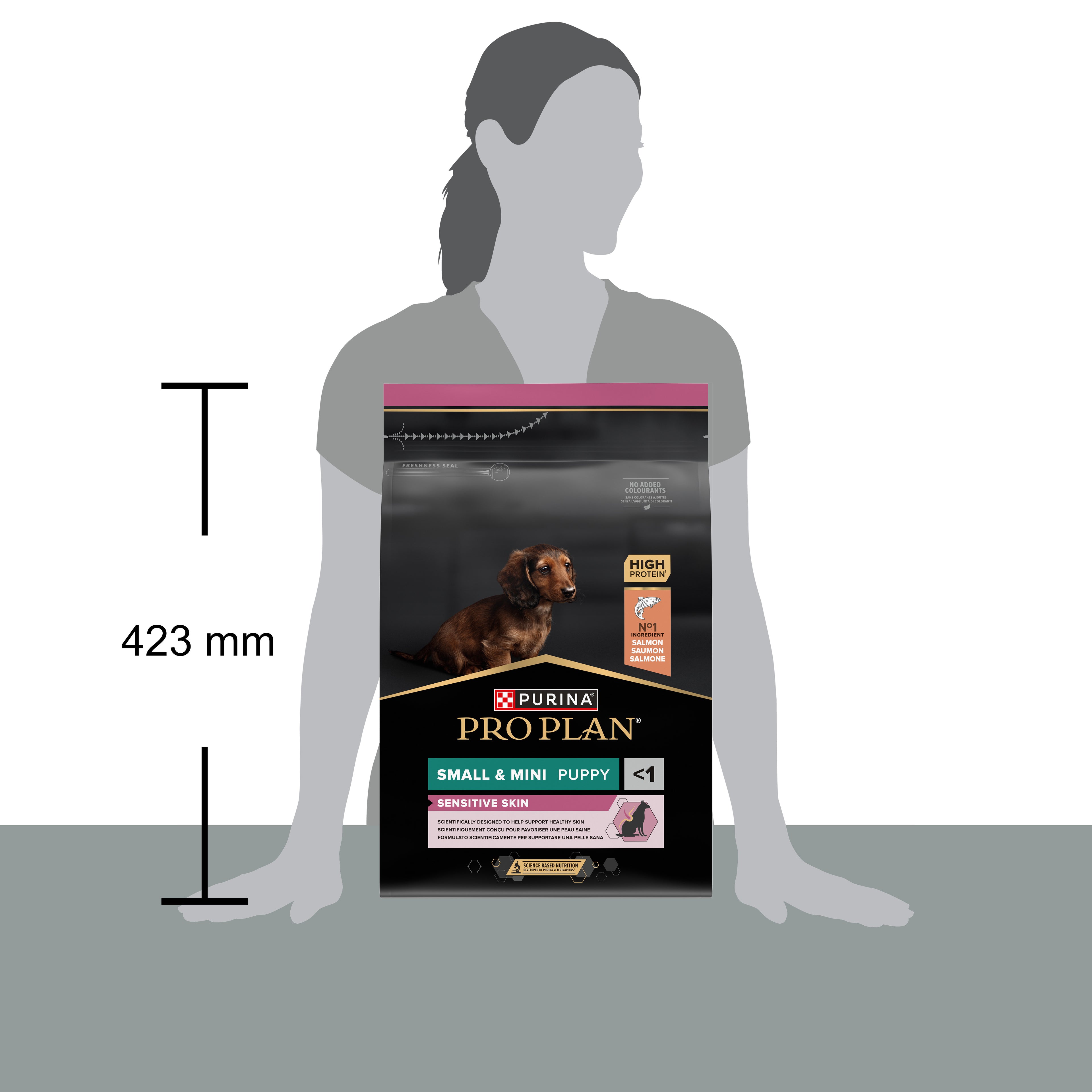 PRO PLAN® Sensitive Skin Puppy cu Somon, Talie Mică și Foarte Mică 3kg